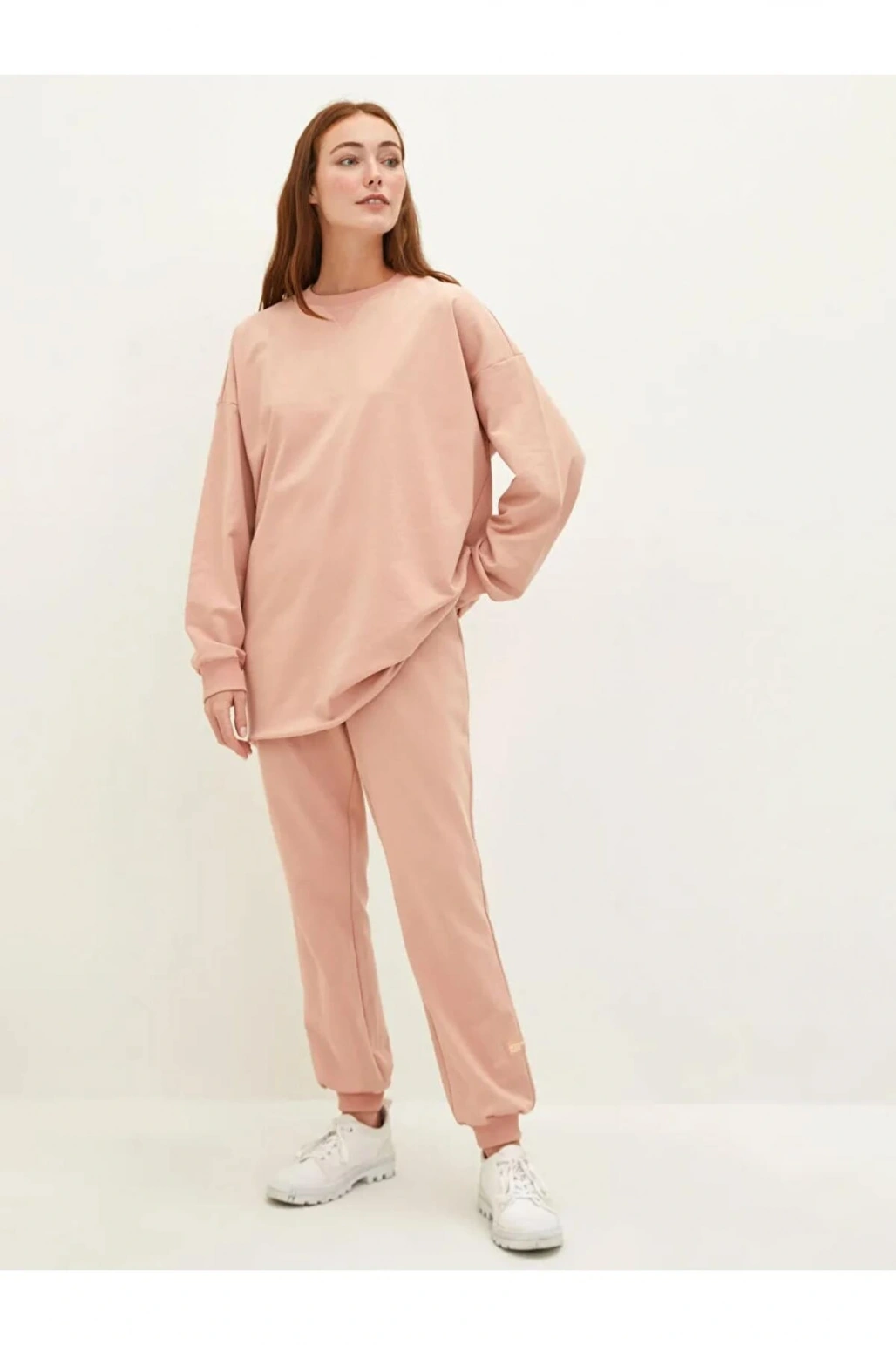 LCW Modest Pembe Beli Lastikli Baskılı Kadın Eşofman Altı