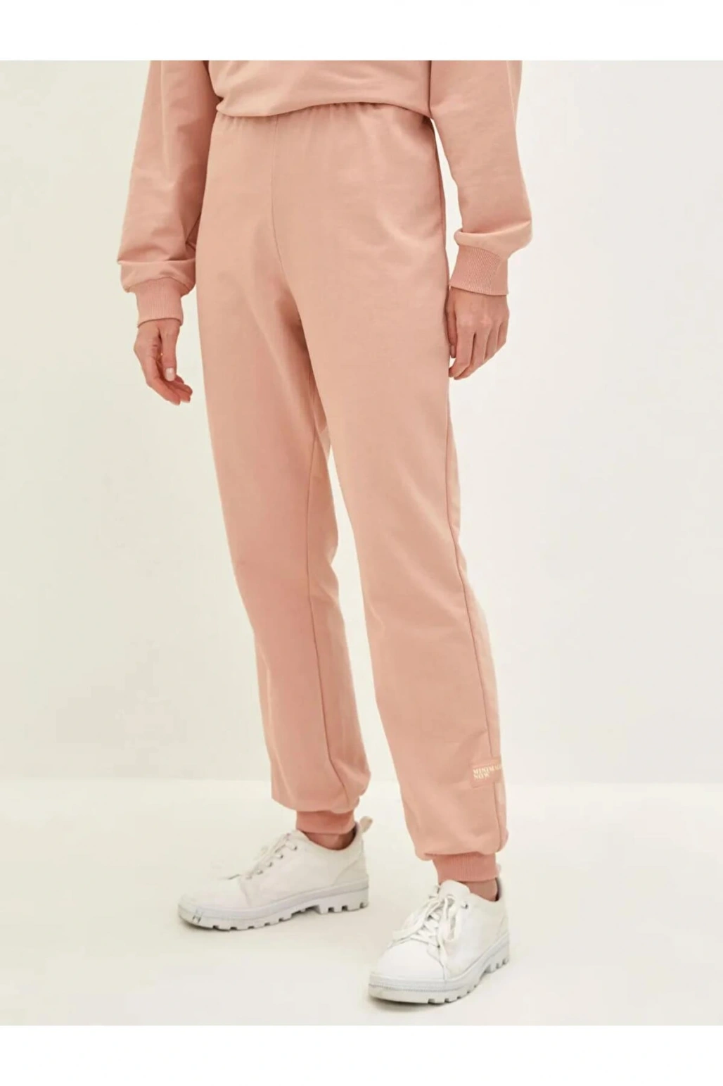 LCW Modest Pembe Beli Lastikli Baskılı Kadın Eşofman Altı