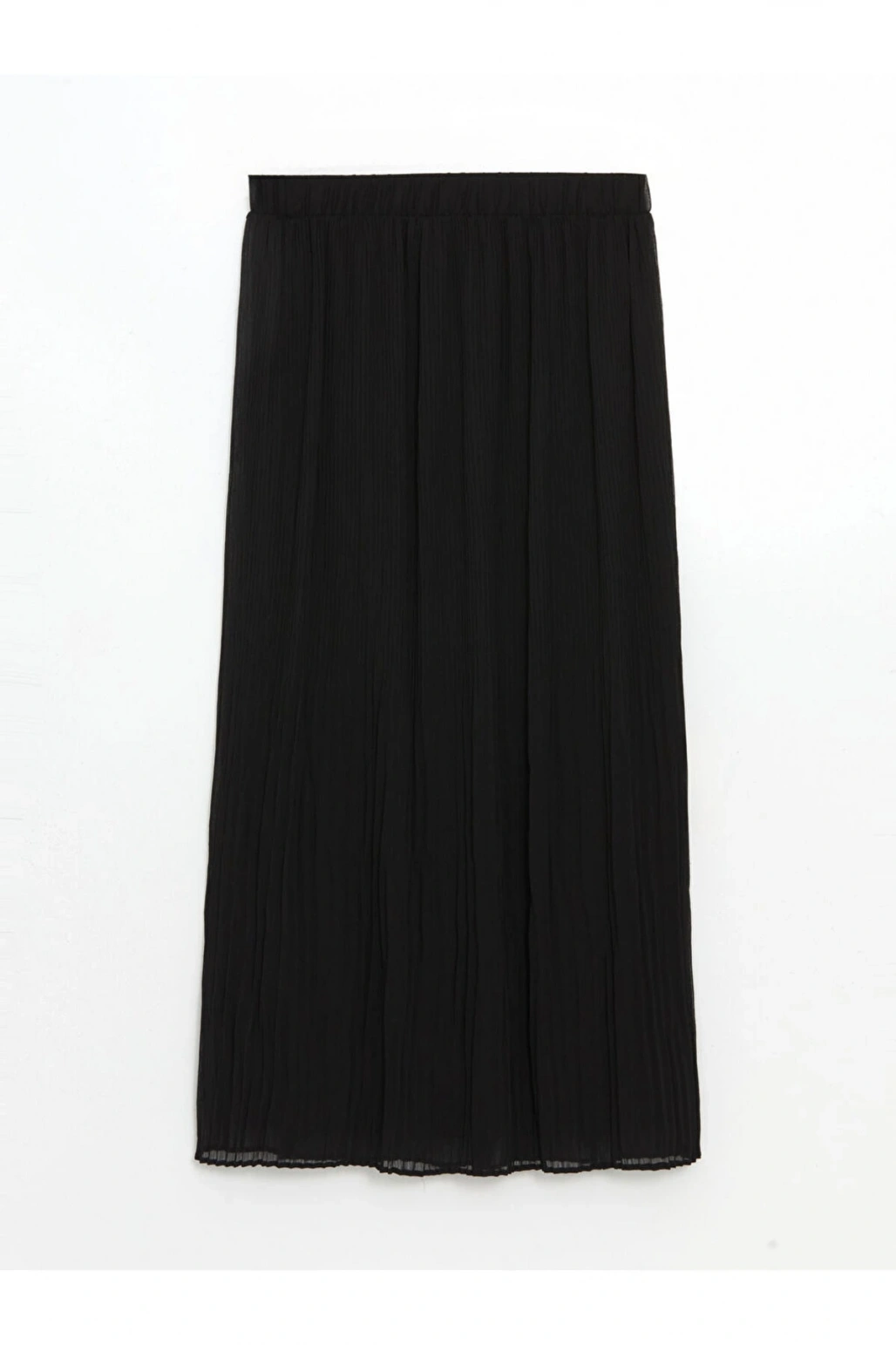 LCW Modest Siyah Beli Lastikli Dokulu Kadın Etek