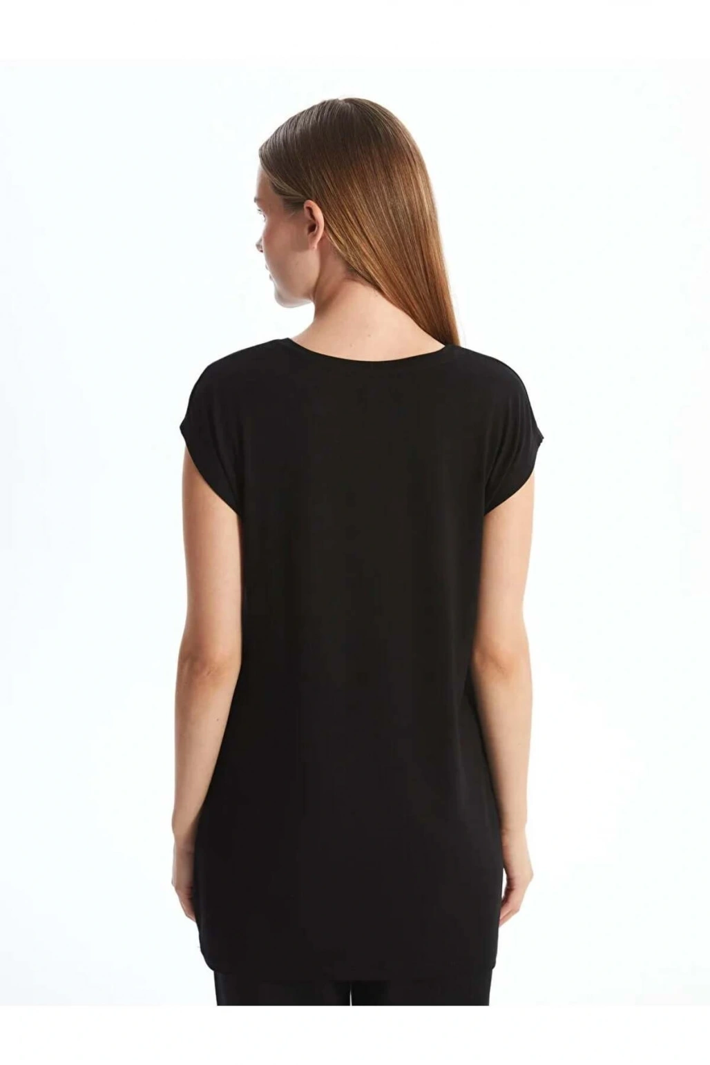 LCW Modest Siyah Bisiklet Yaka Kadın Tunik