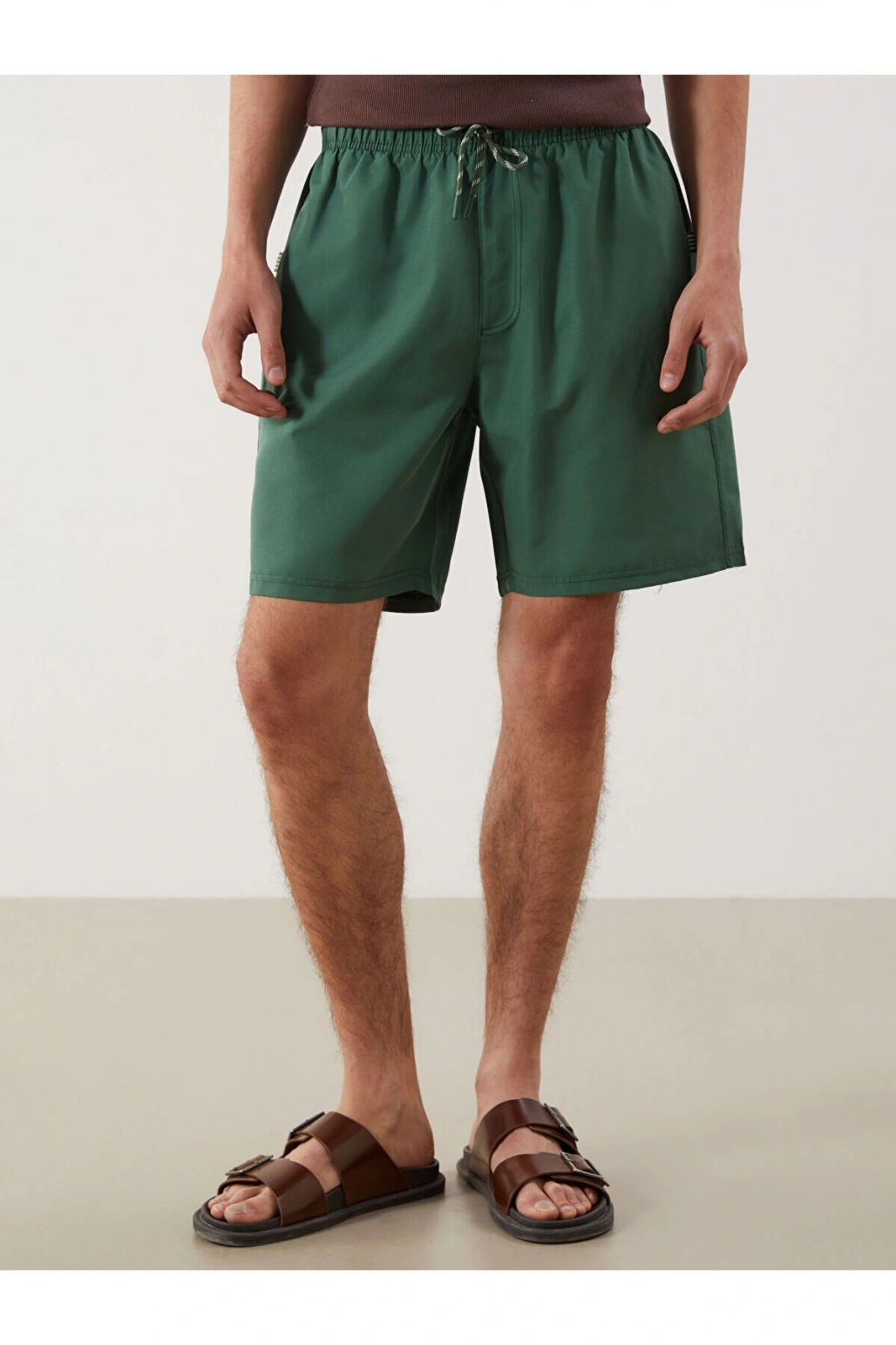 LCW SWIMWEAR Diz Hizası Boy Basic Erkek Deniz Şortu