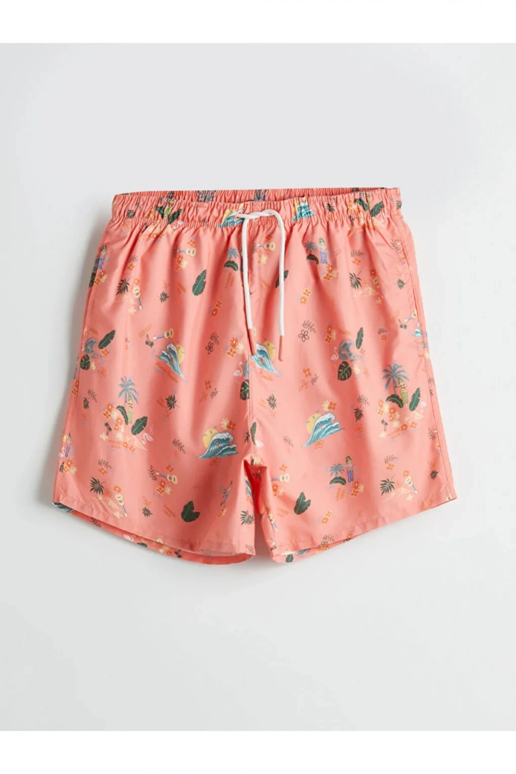 LCW SWIMWEAR Pembe Kısa Boy Desenli Erkek Deniz Şortu