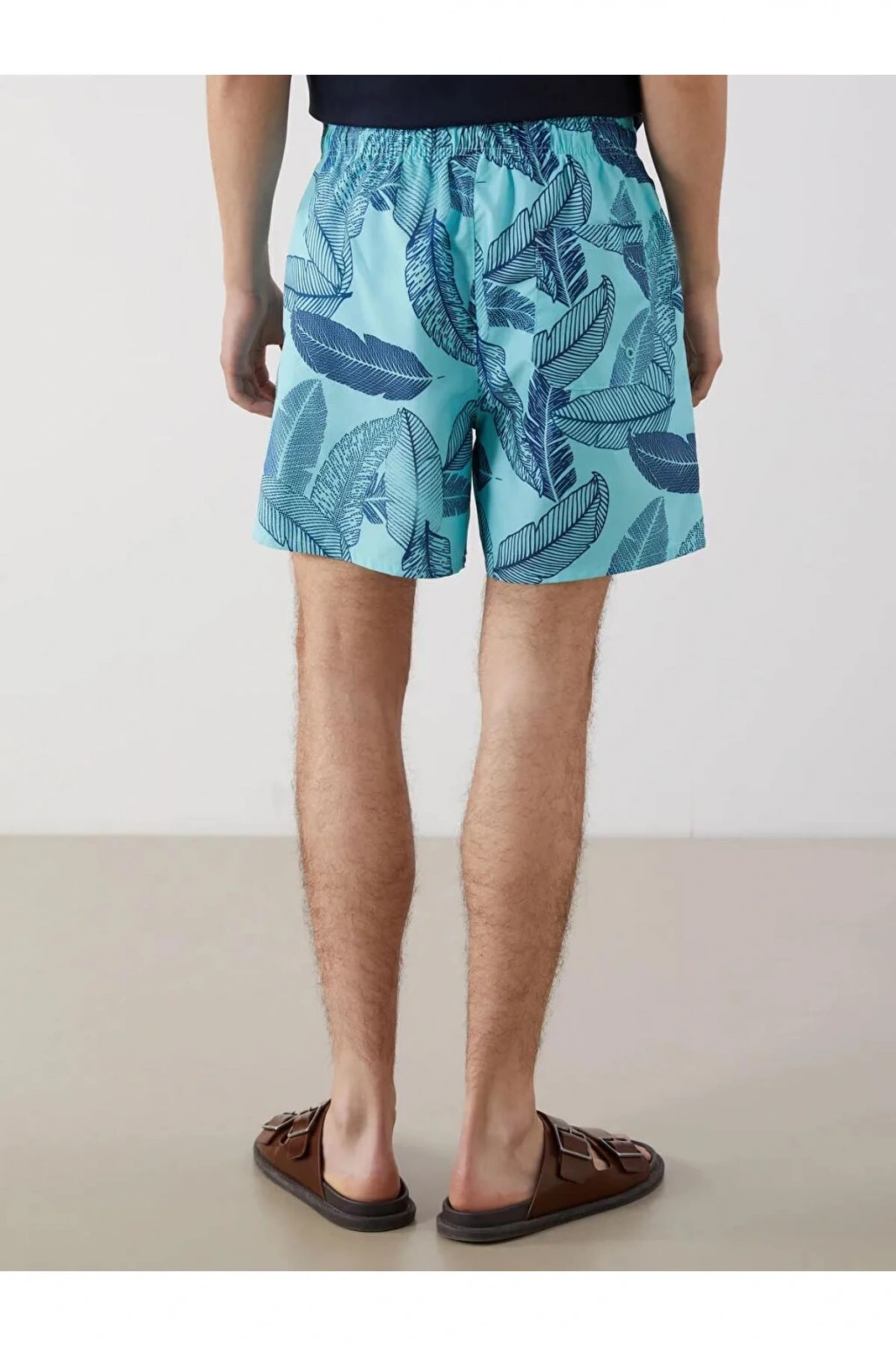 LCW SWIMWEAR Turkuaz Kısa Boy Desenli Erkek Deniz Şortu