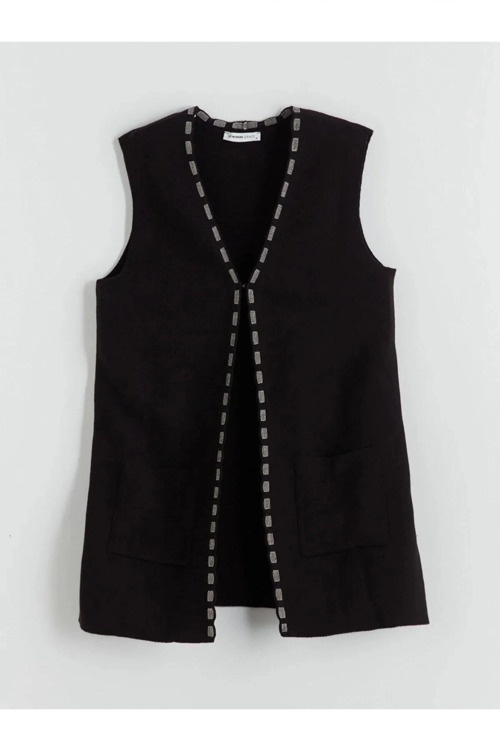 LCW V Yaka Desenli Kadın Triko Yelek (W5)