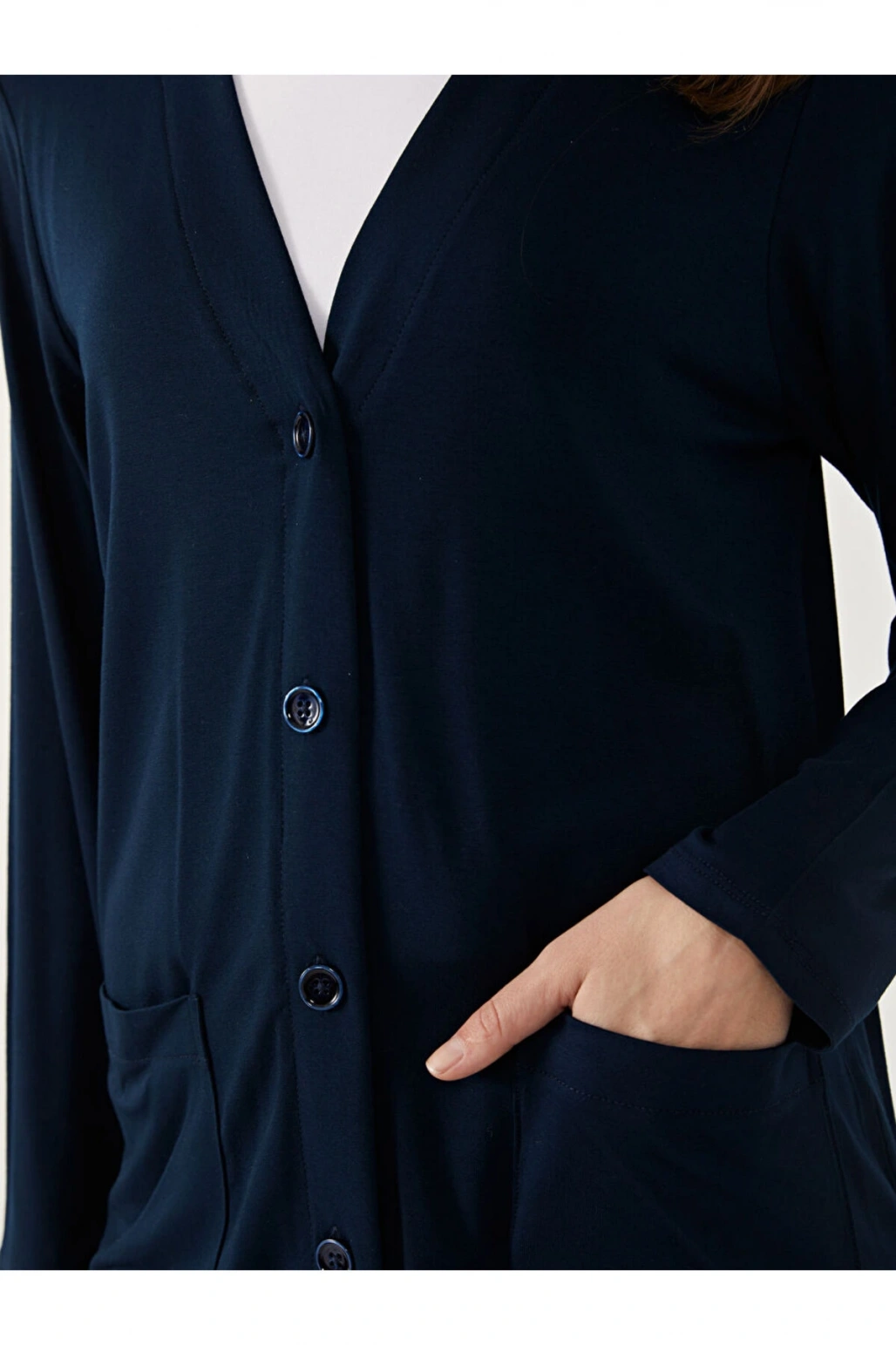 LCW V Yaka Düz Uzun Kollu Kadın Hırka