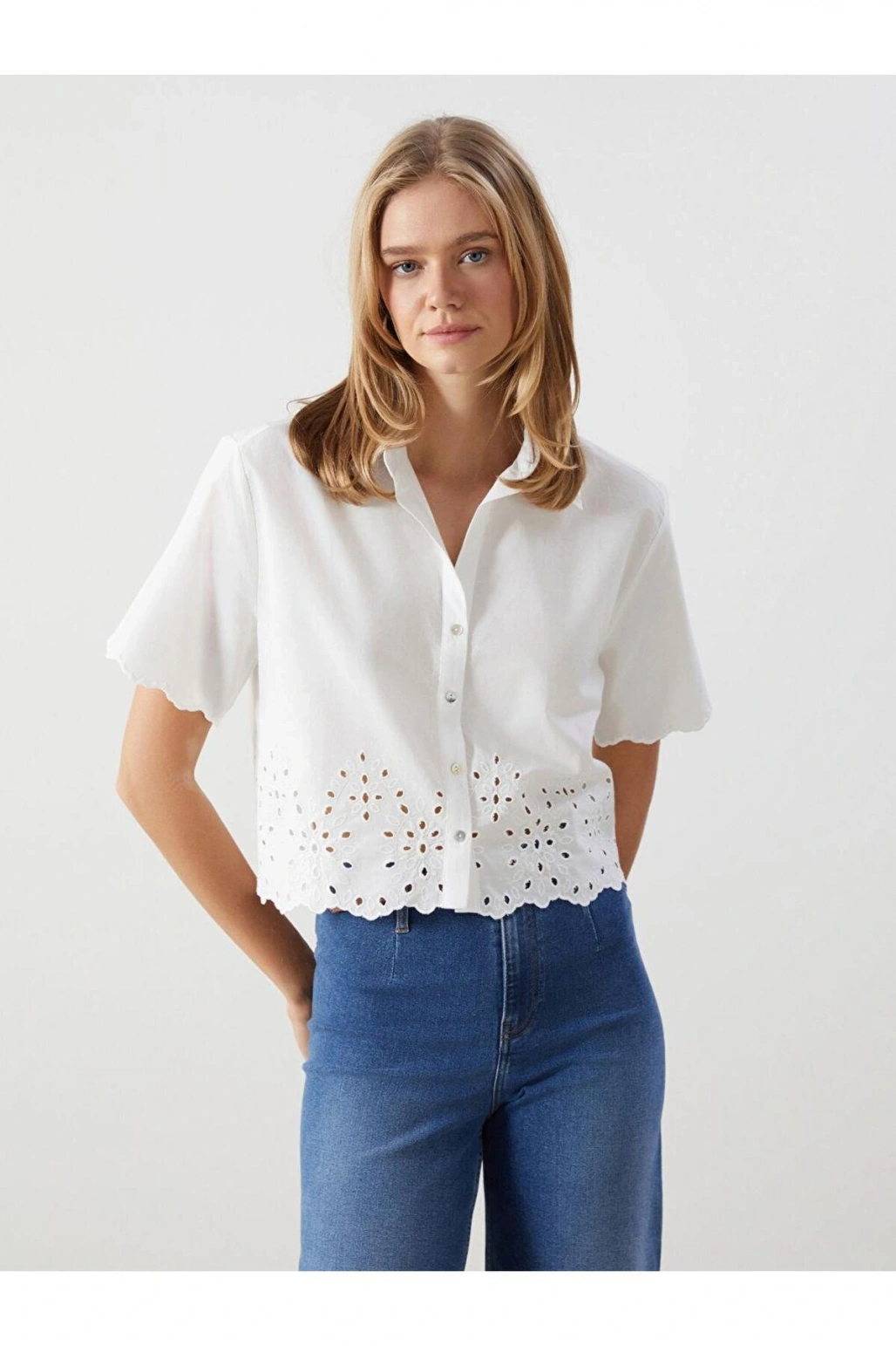 LCW Vision Ajurlu Poplin Kadın Gömlek