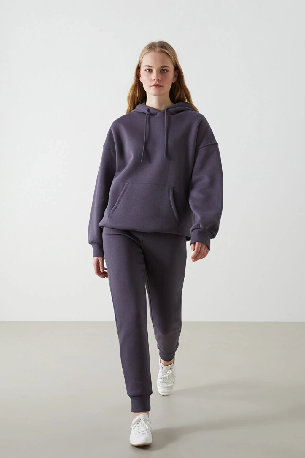 LCW Vision Antrasit Beli Lastikli Kadın Kalın Jogger Eşofman Altı