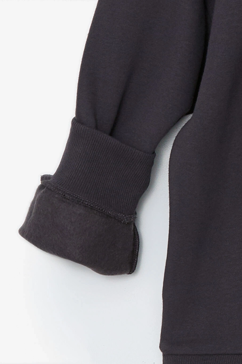 LCW Vision Antrasit Bisiklet Yaka Baskılı Oversize Kadın Kalın Sweatshirt