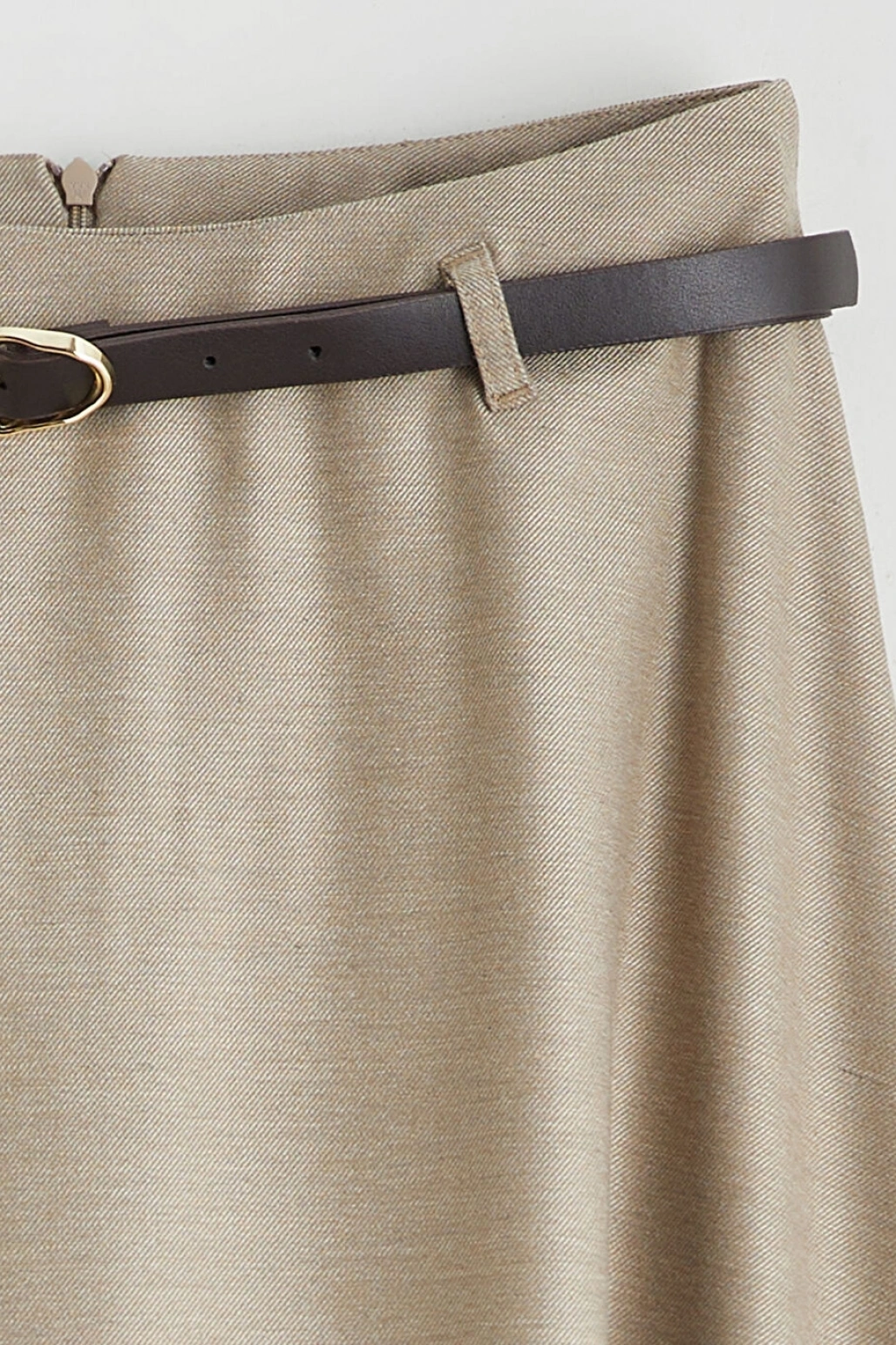 LCW Vision Bej Beli Kemerli Kloş Etek