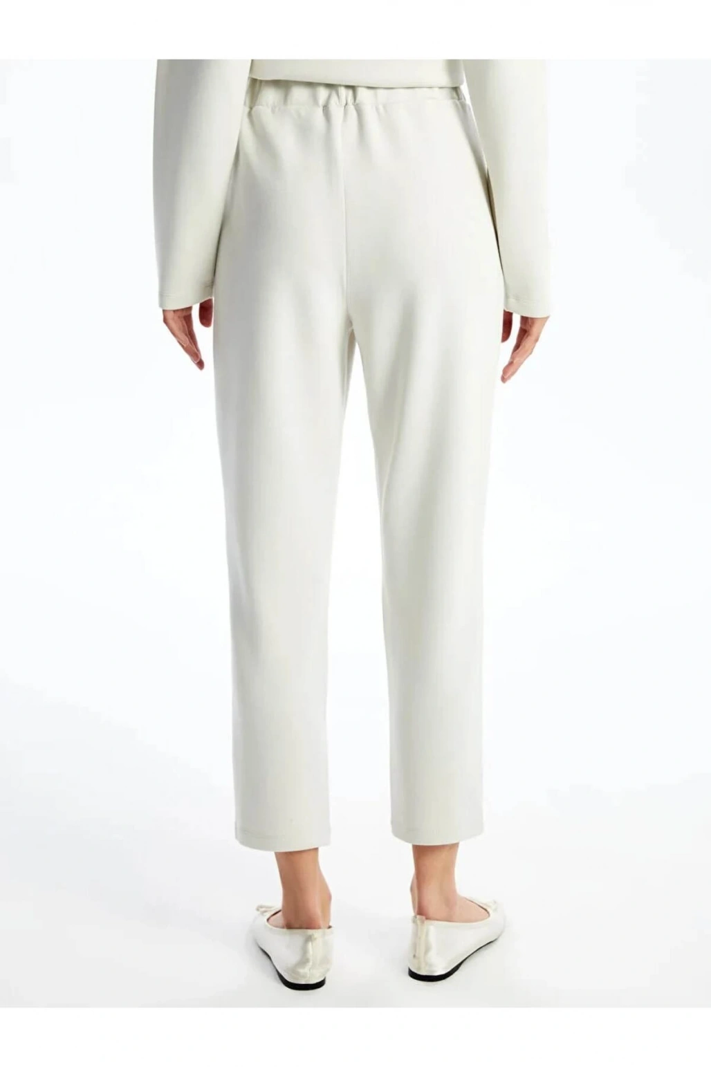 LCW Vision Bej Beli Lastikli Kadın Pantolon