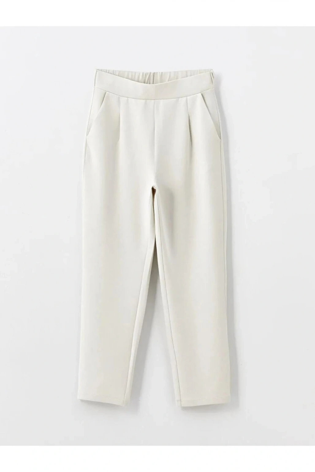LCW Vision Bej Beli Lastikli Kadın Pantolon