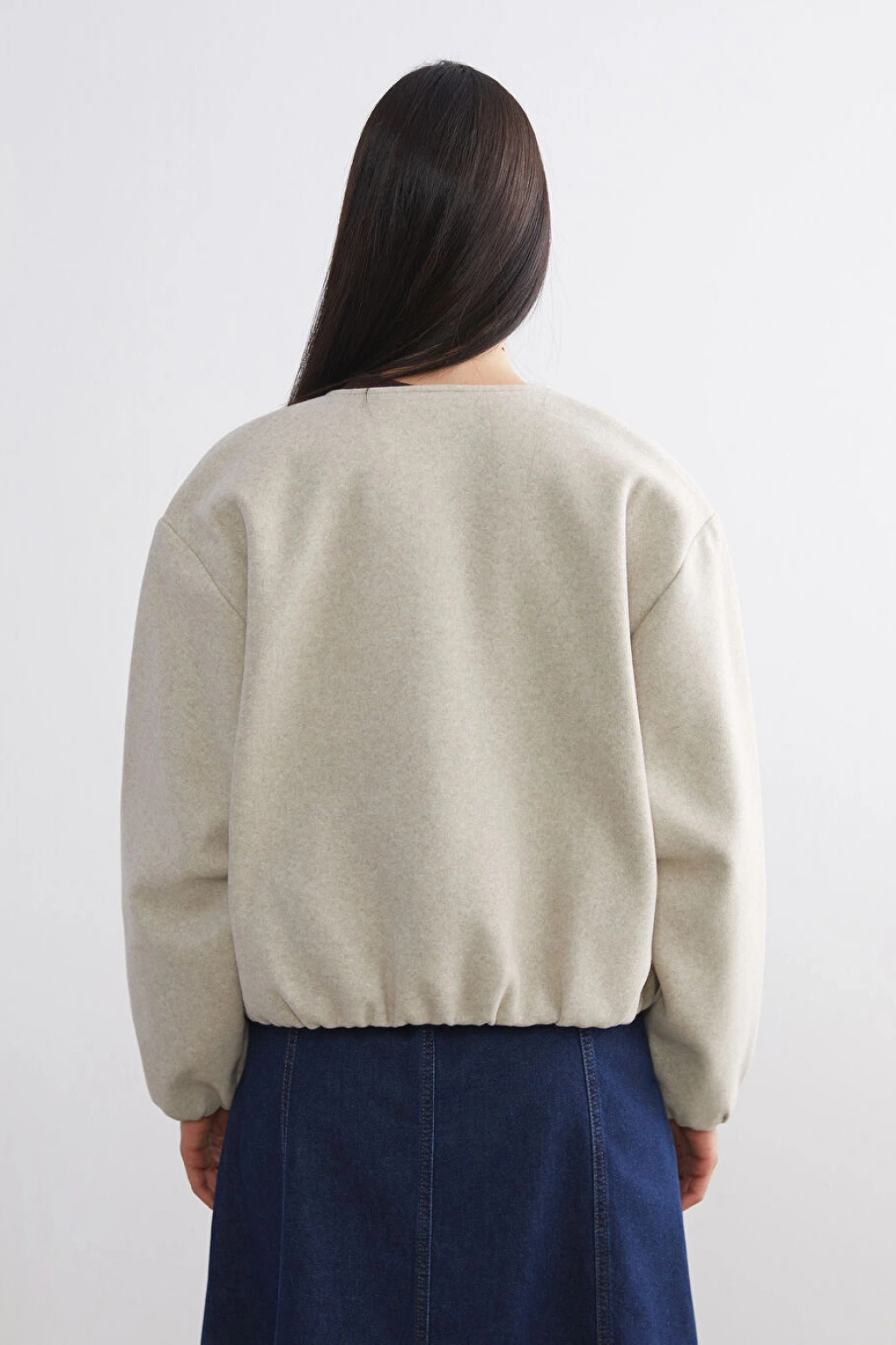 LCW Vision Bej Bisiklet Yaka Kadın Kaşe Ceket