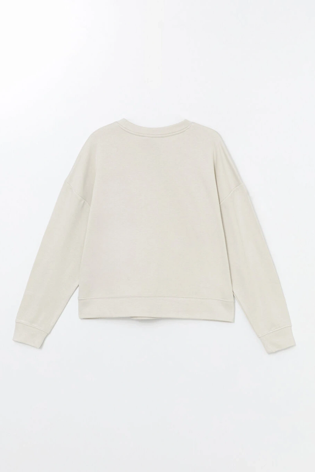 LCW Vision Bej Bisiklet Yaka Oversize Kadın Sweatshirt