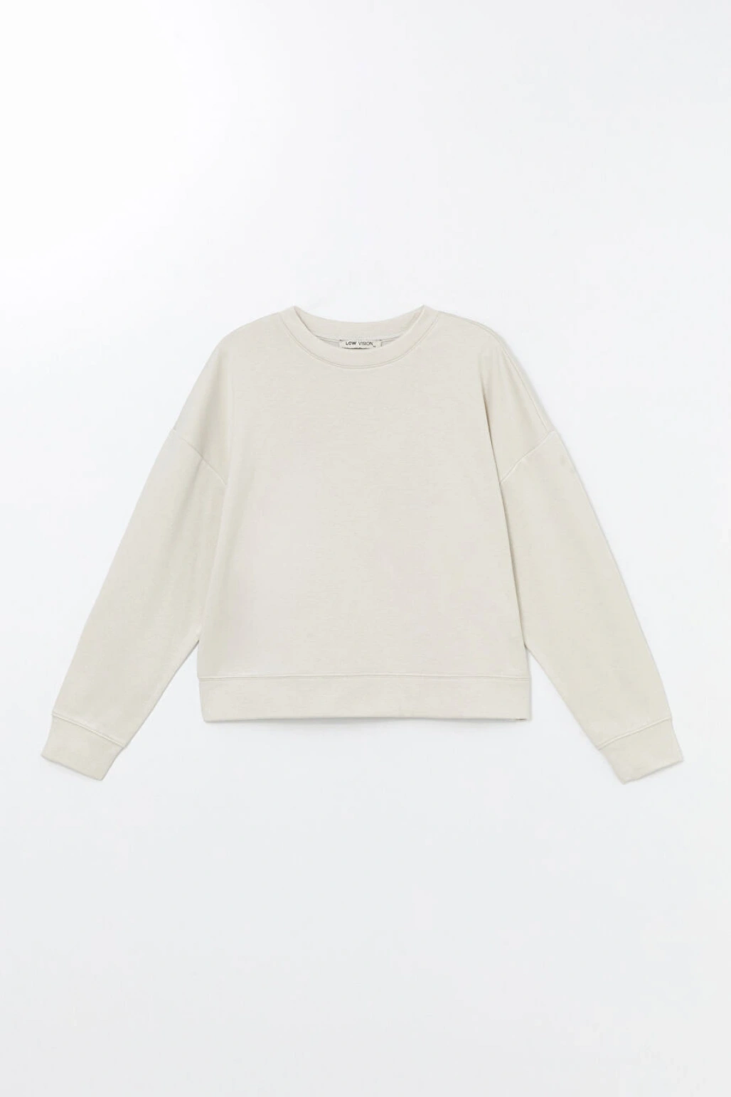 LCW Vision Bej Bisiklet Yaka Oversize Kadın Sweatshirt