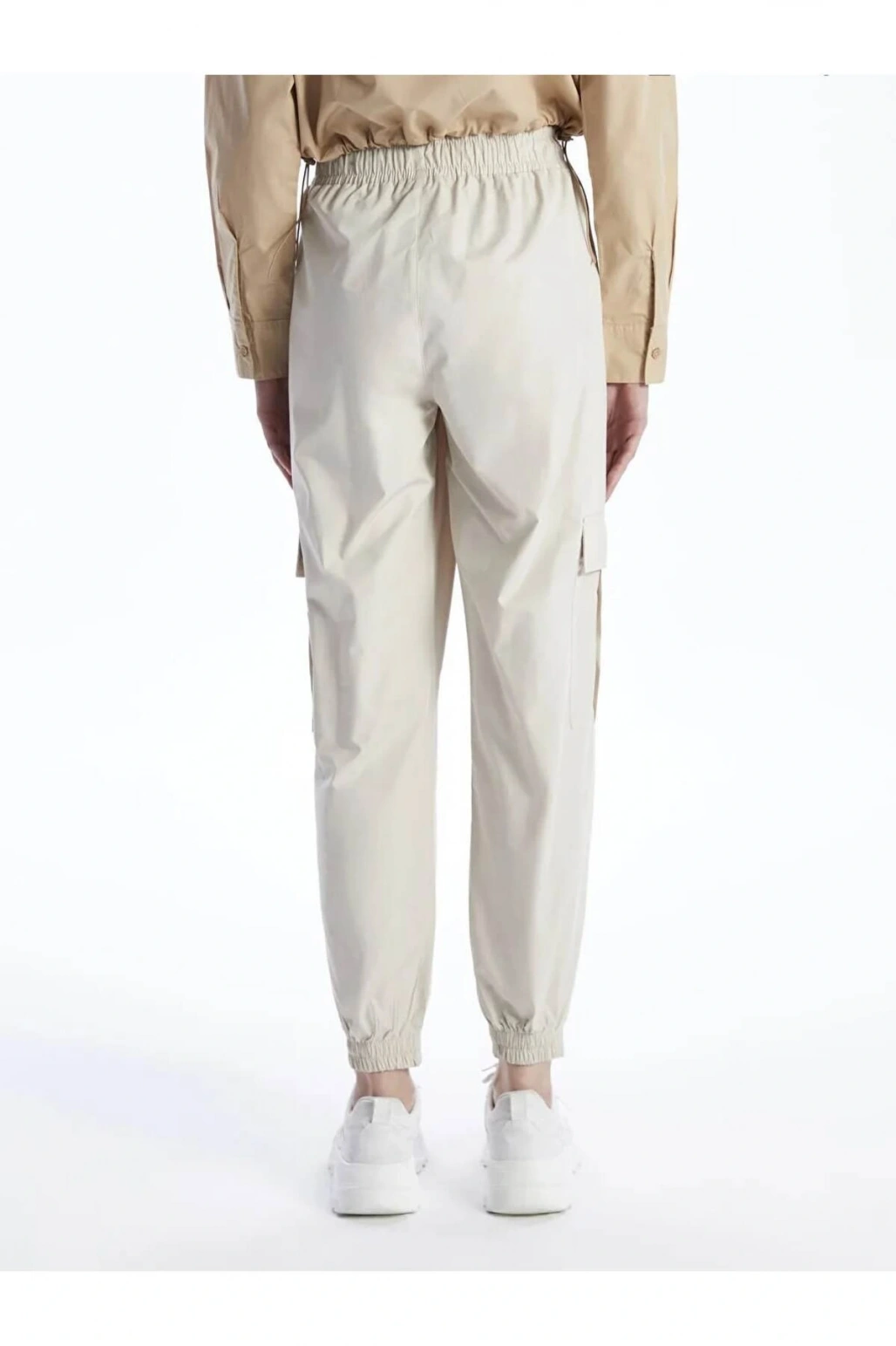 LCW Vision Bej Kadın Beli Lastikli Düz Jogger Pantolon