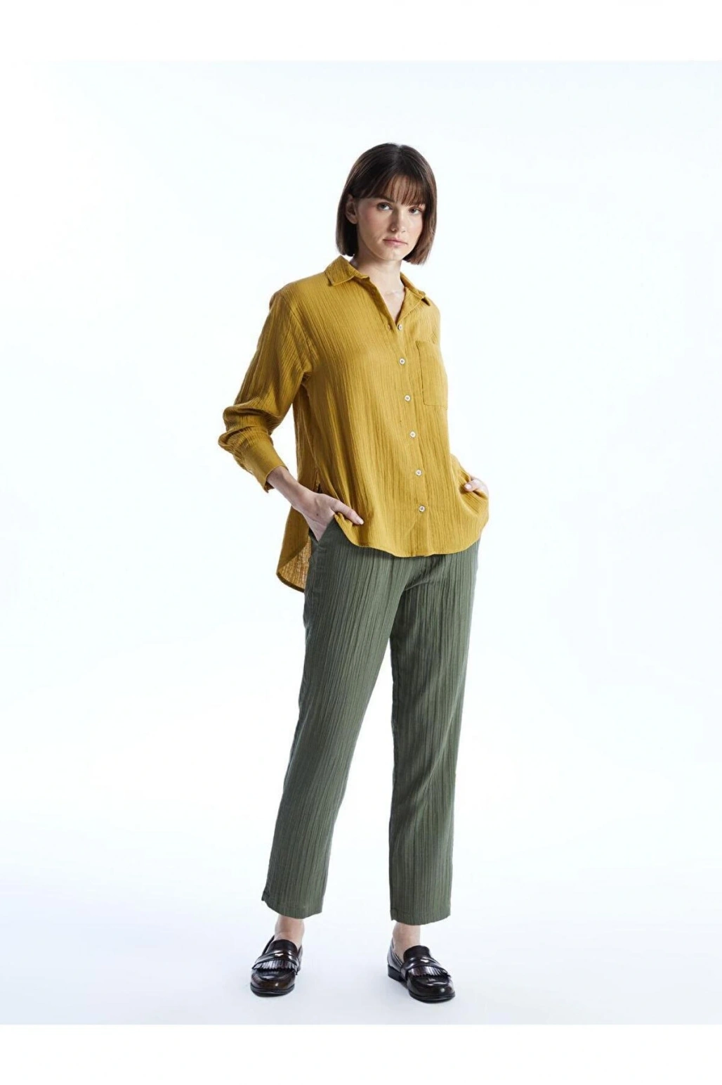 LCW Vision  Beli Lastikli Dokulu Kadın Pantolon