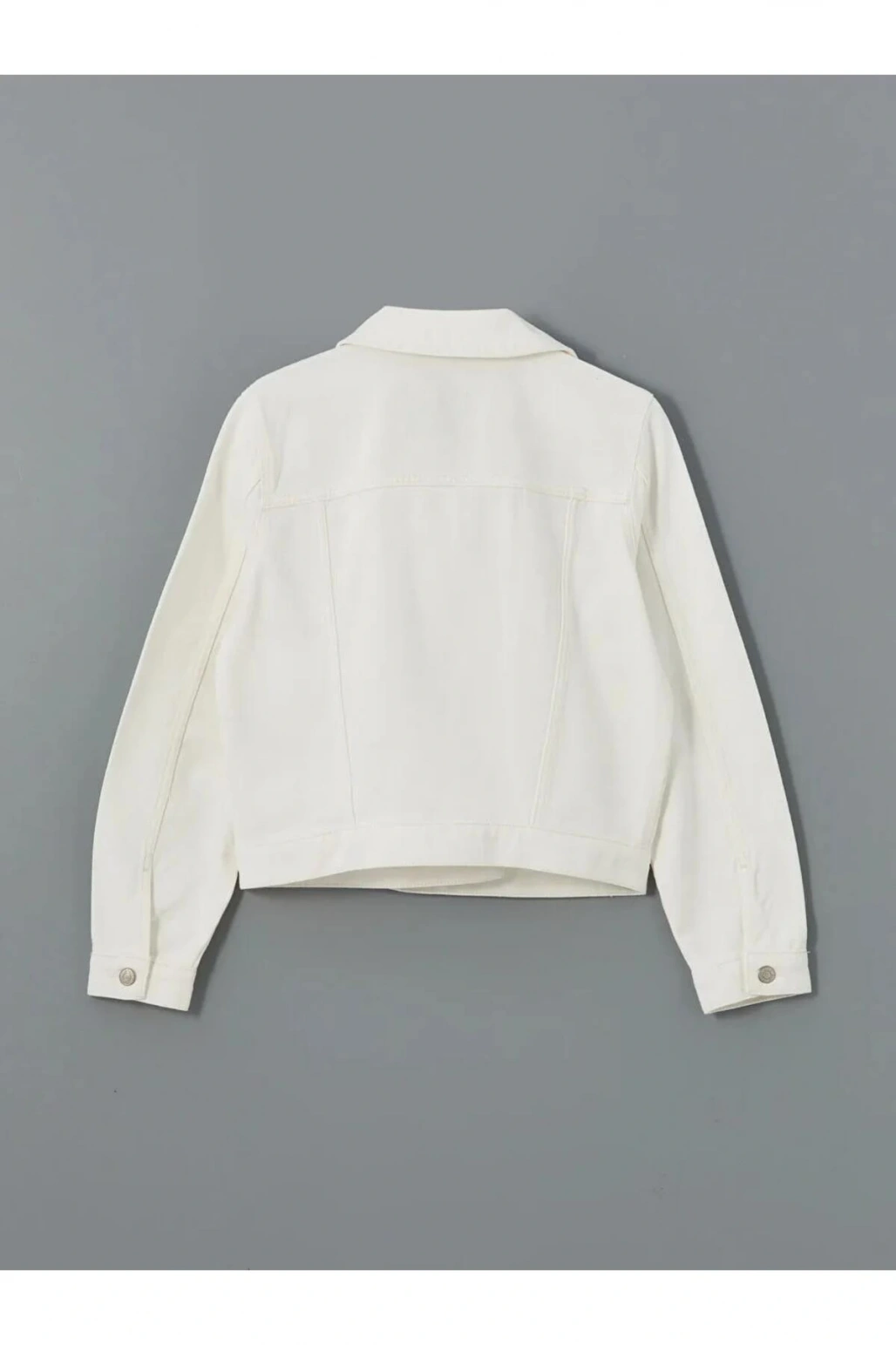 LCW Vision Beyaz Gömlek Yaka Kadın Jean Ceket