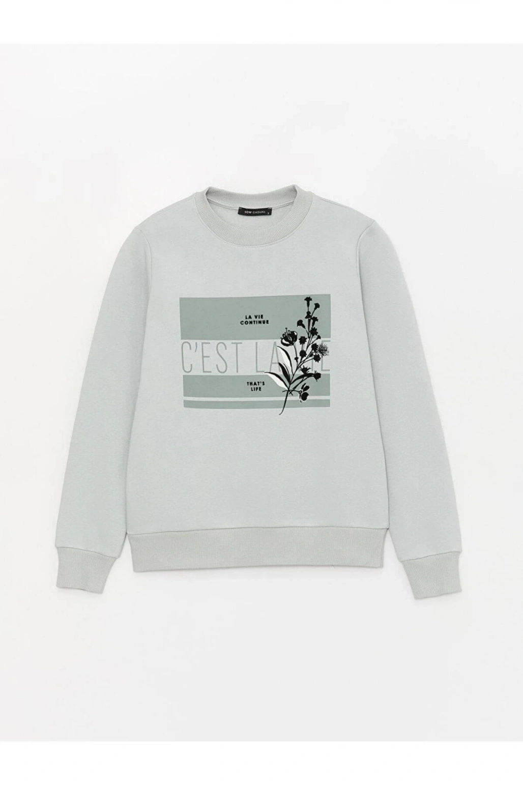 LCW Vision Bisiklet Yaka Baskılı Uzun Kollu Kadın Sweatshirt