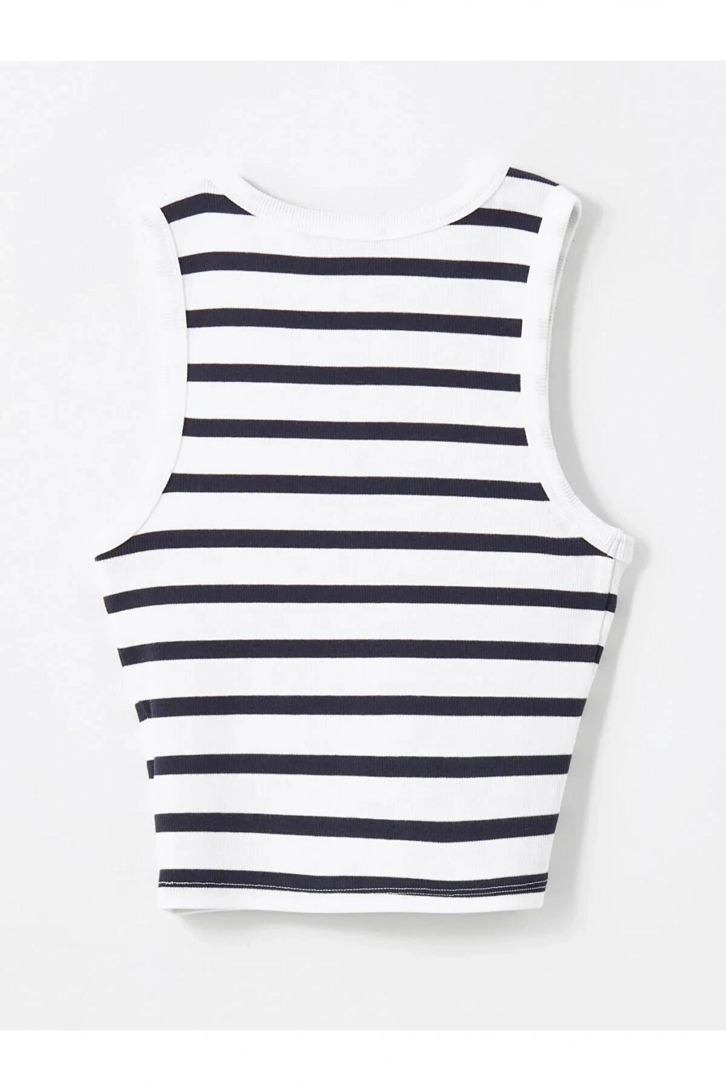 LCW Vision Bisiklet Yaka Çizgili Kadın Crop (S5)