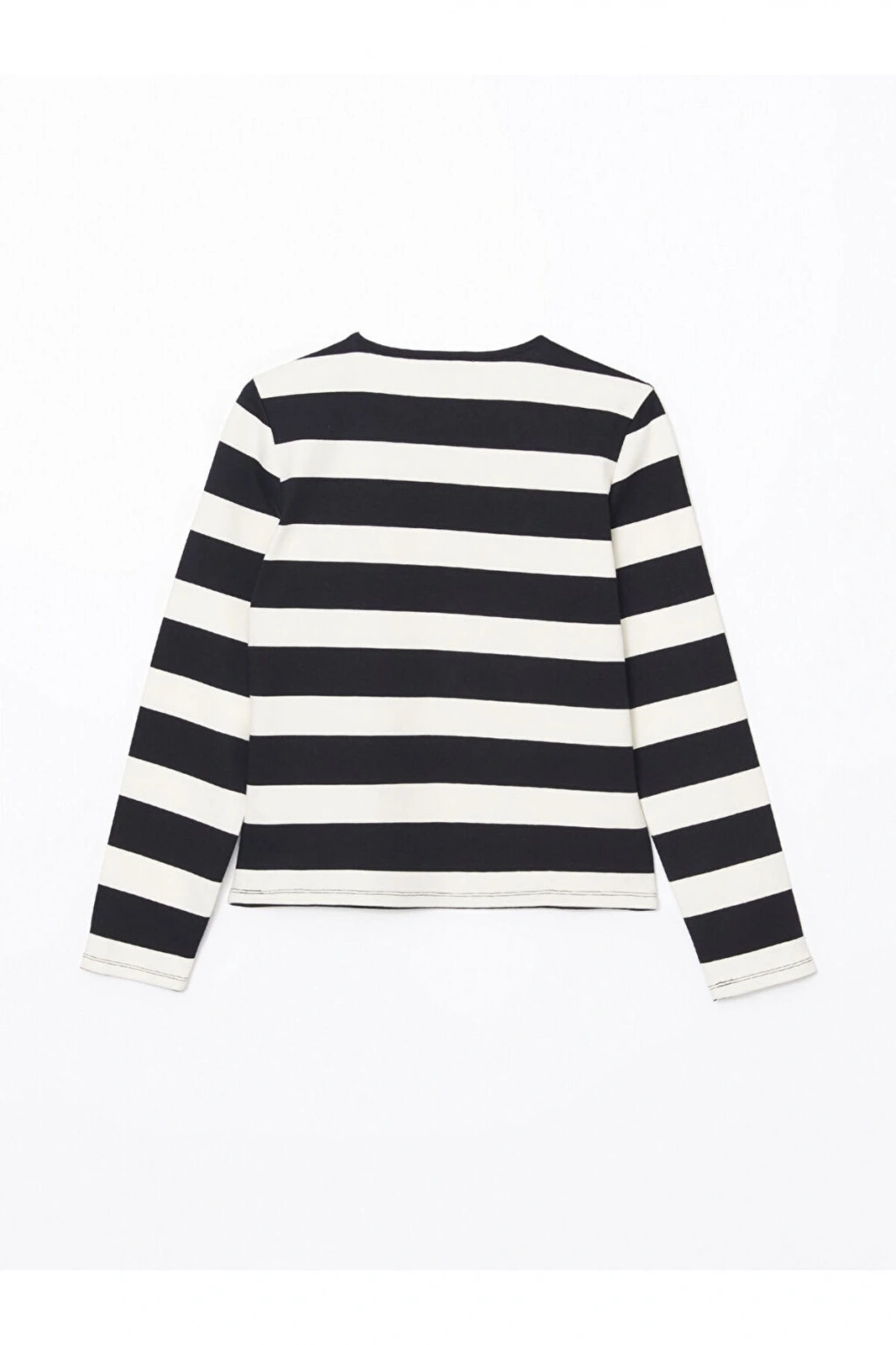 Lcw Vision Bisiklet Yaka Çizgili Kadın Tişört