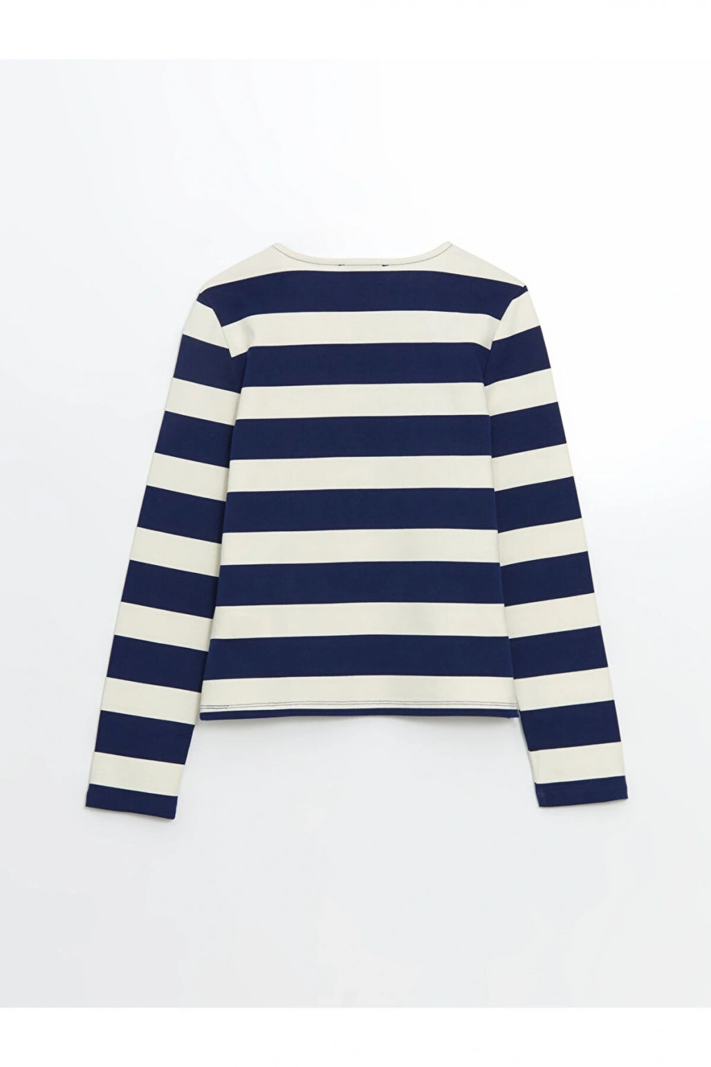 Lcw Vision Bisiklet Yaka Çizgili Kadın Tişört