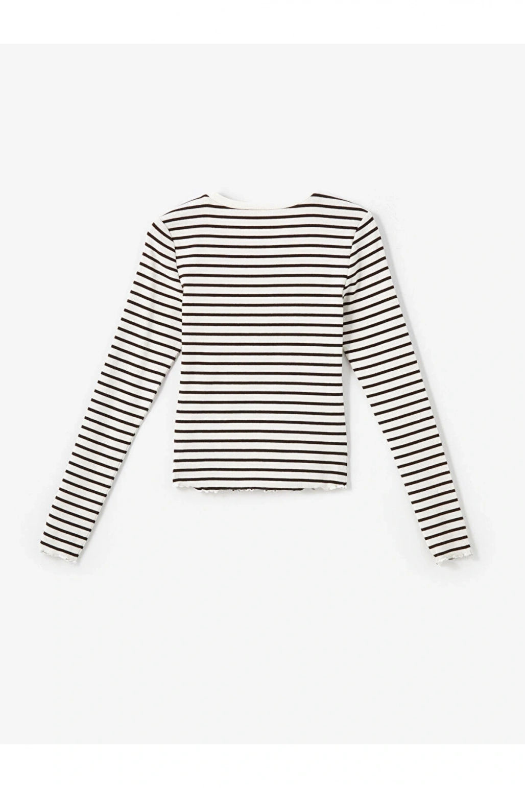 LCW Vision Bisiklet Yaka Çizgili Kadın Tişört