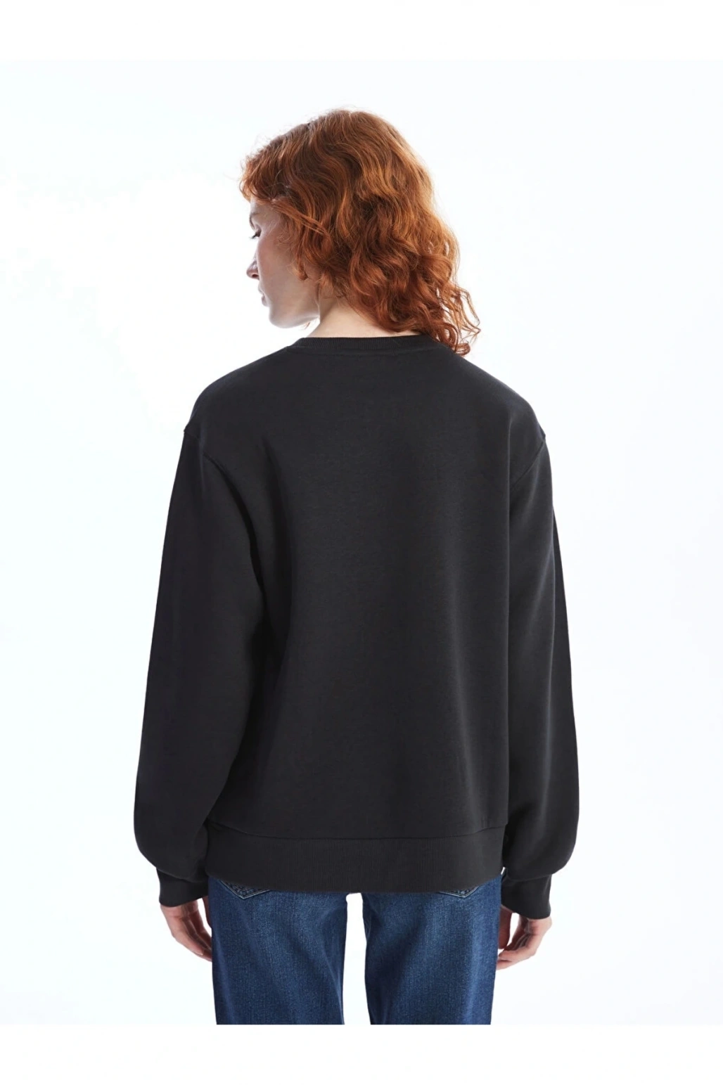 LCW Vision Bisiklet Yaka Parlak Taş Baskılı Kadın Kalın Sweatshirt