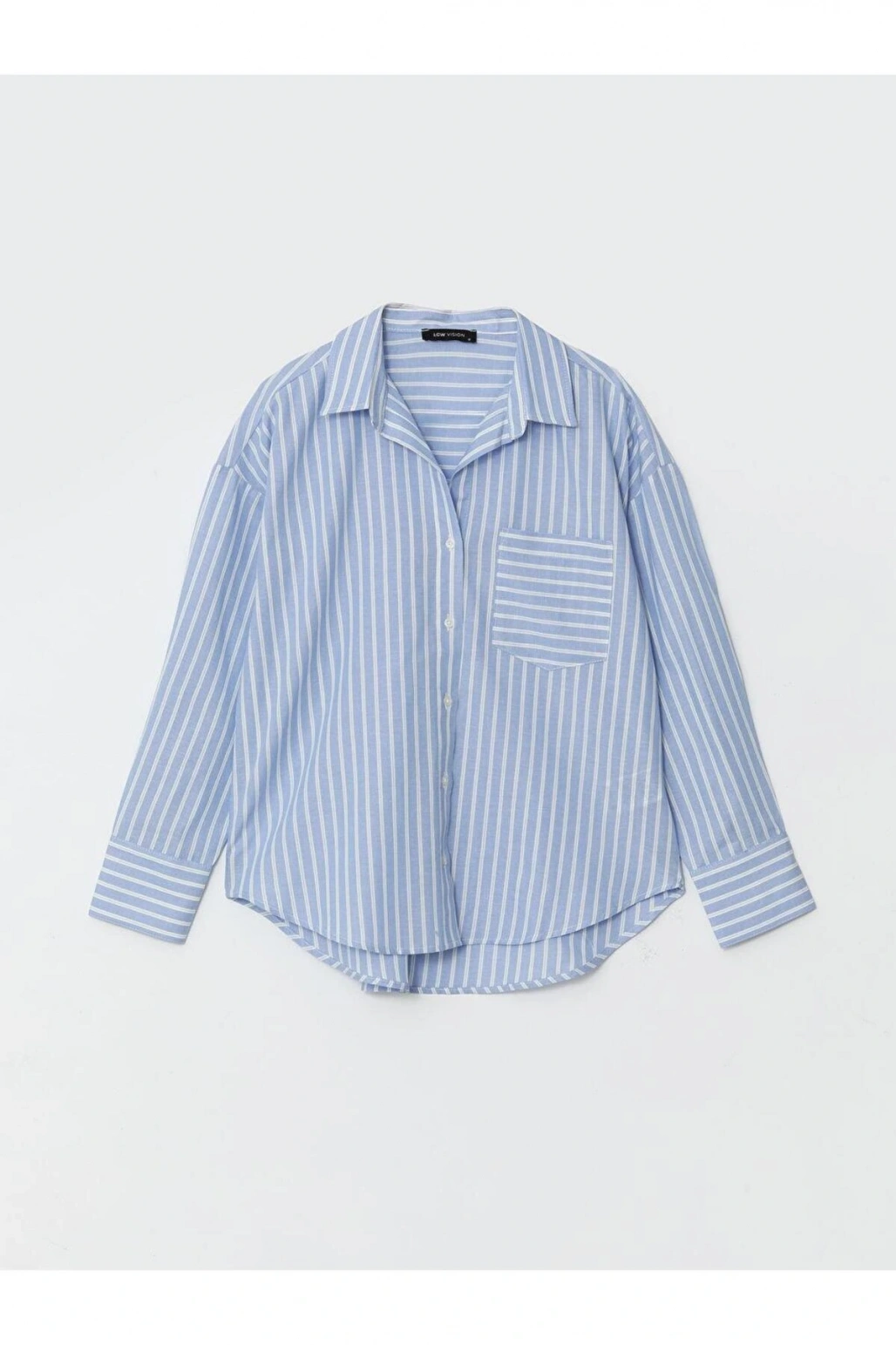 LCW Vision Çizgili Oversize Oxford Kadın Gömlek
