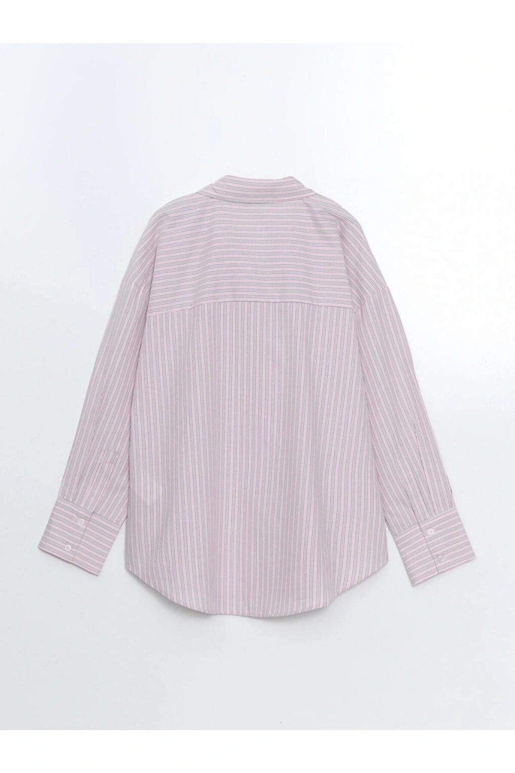 LCW Vision Çizgili Oversize Poplin Kadın Gömlek