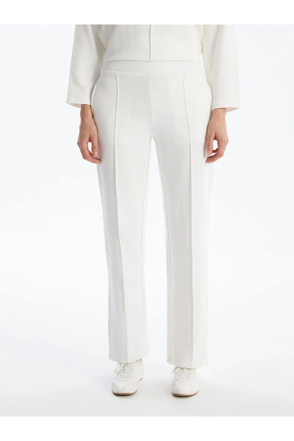 LCW Vision Ekru Beli Lastikli Kadın Pantolon