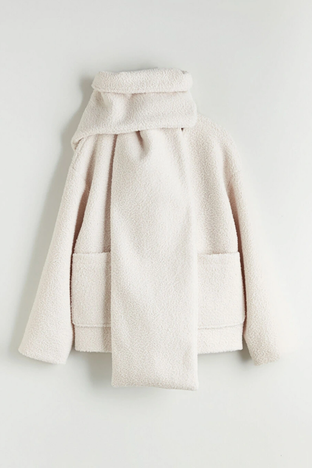 LCW Vision Ekru Bisiklet Yaka Atkılı Kadın Kaşe Kaban