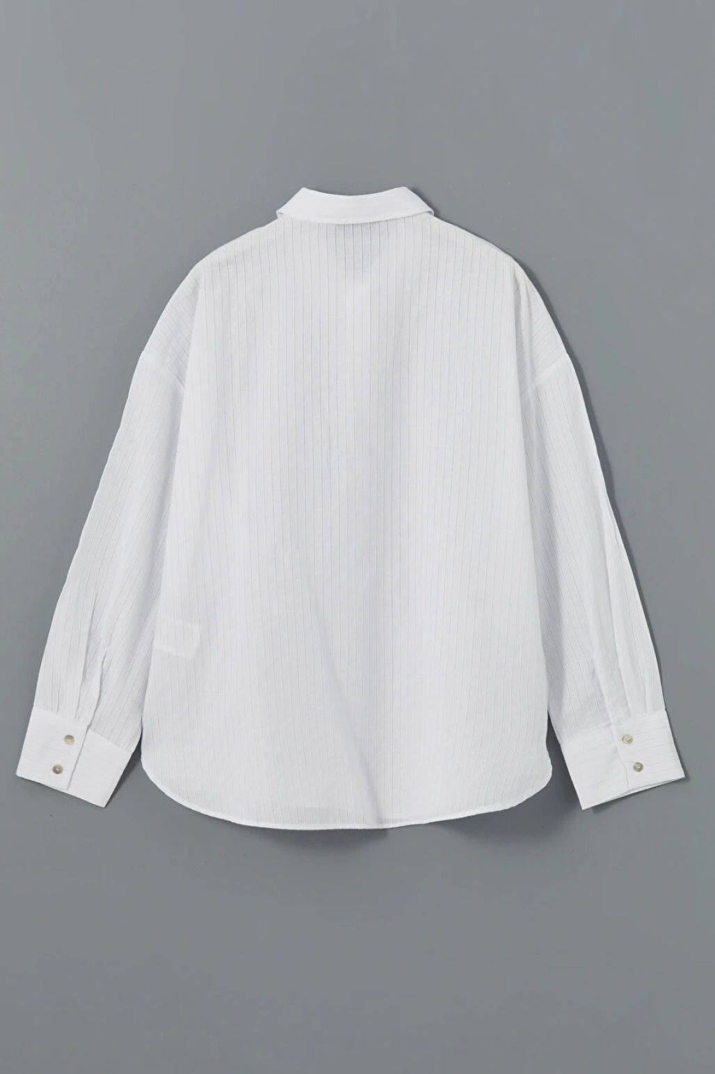 LCW Vision Ekru Çizgili Oversize Kadın Gömlek