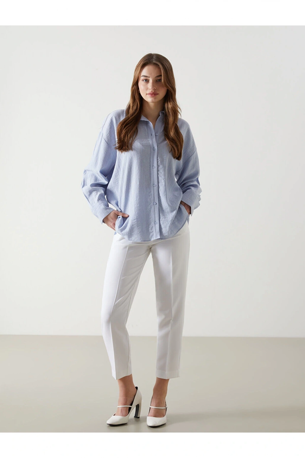 LCW Vision Ekru Dar Fit Kadın Pantolon