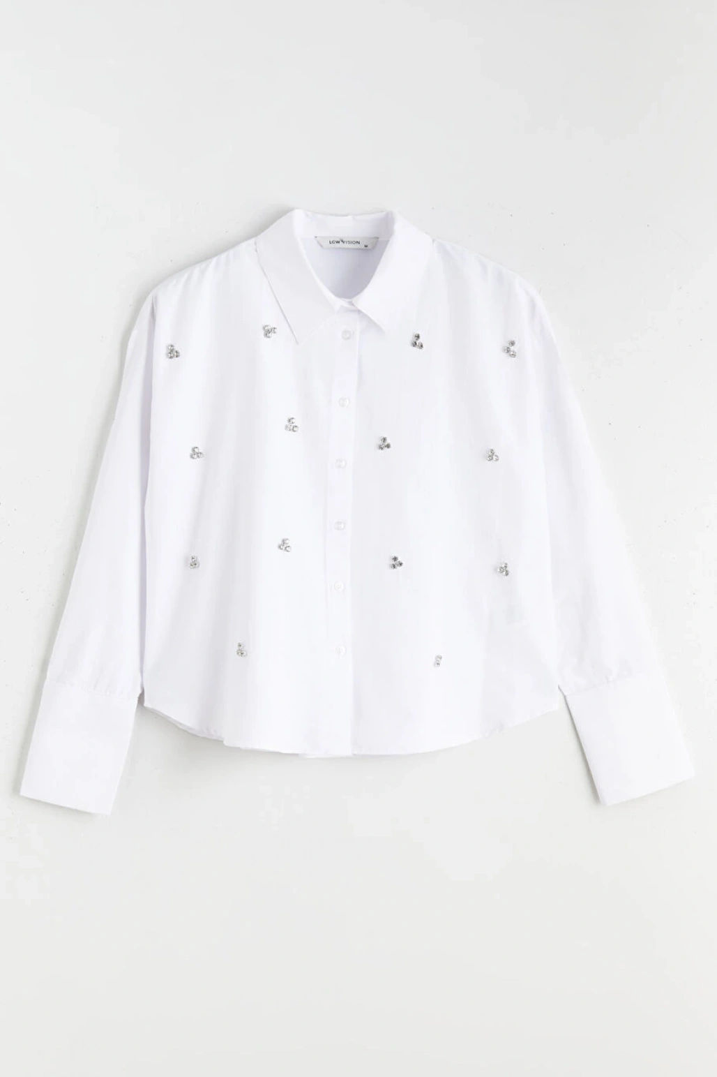 LCW Vision Ekru Taşlı Oversize Kadın Gömlek