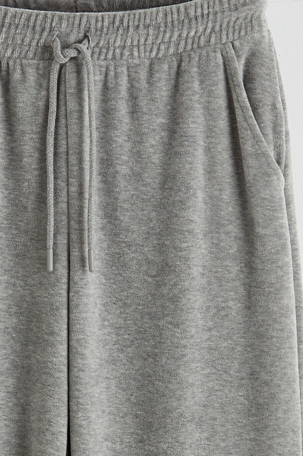 LCW Vision Gri Beli Lastikli Kadife Kadın Eşofman Altı