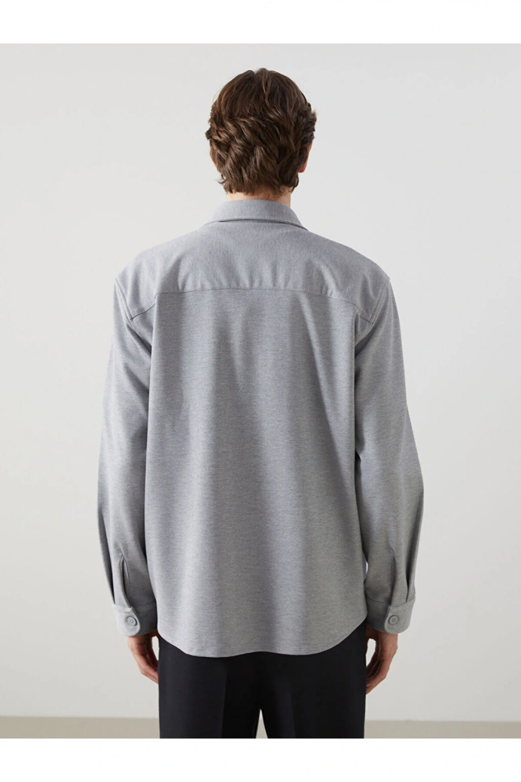 LCW Vision Gri Regular Fit Uzun Kollu Erkek Gömlek Ceket