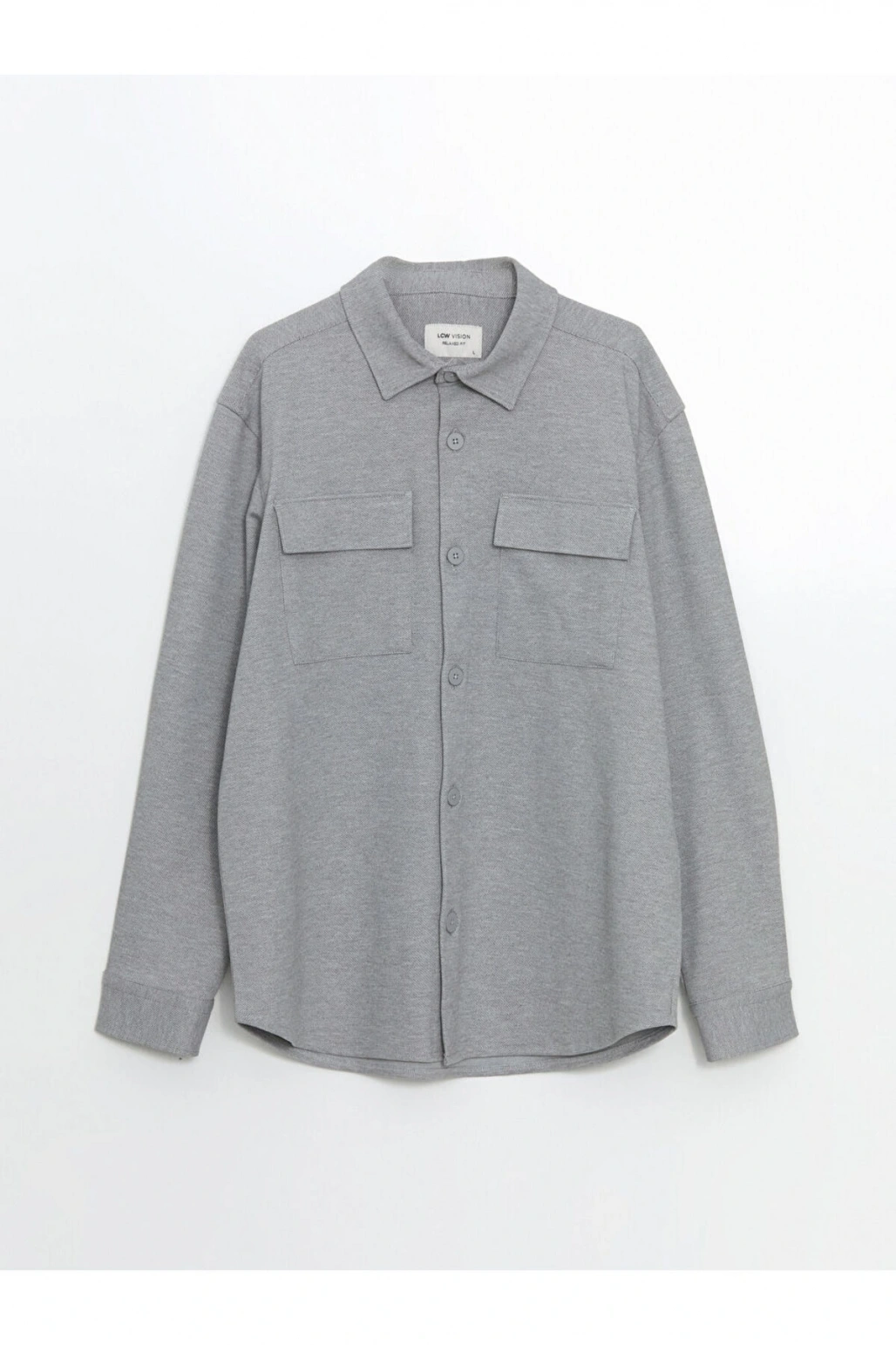 LCW Vision Gri Regular Fit Uzun Kollu Erkek Gömlek Ceket