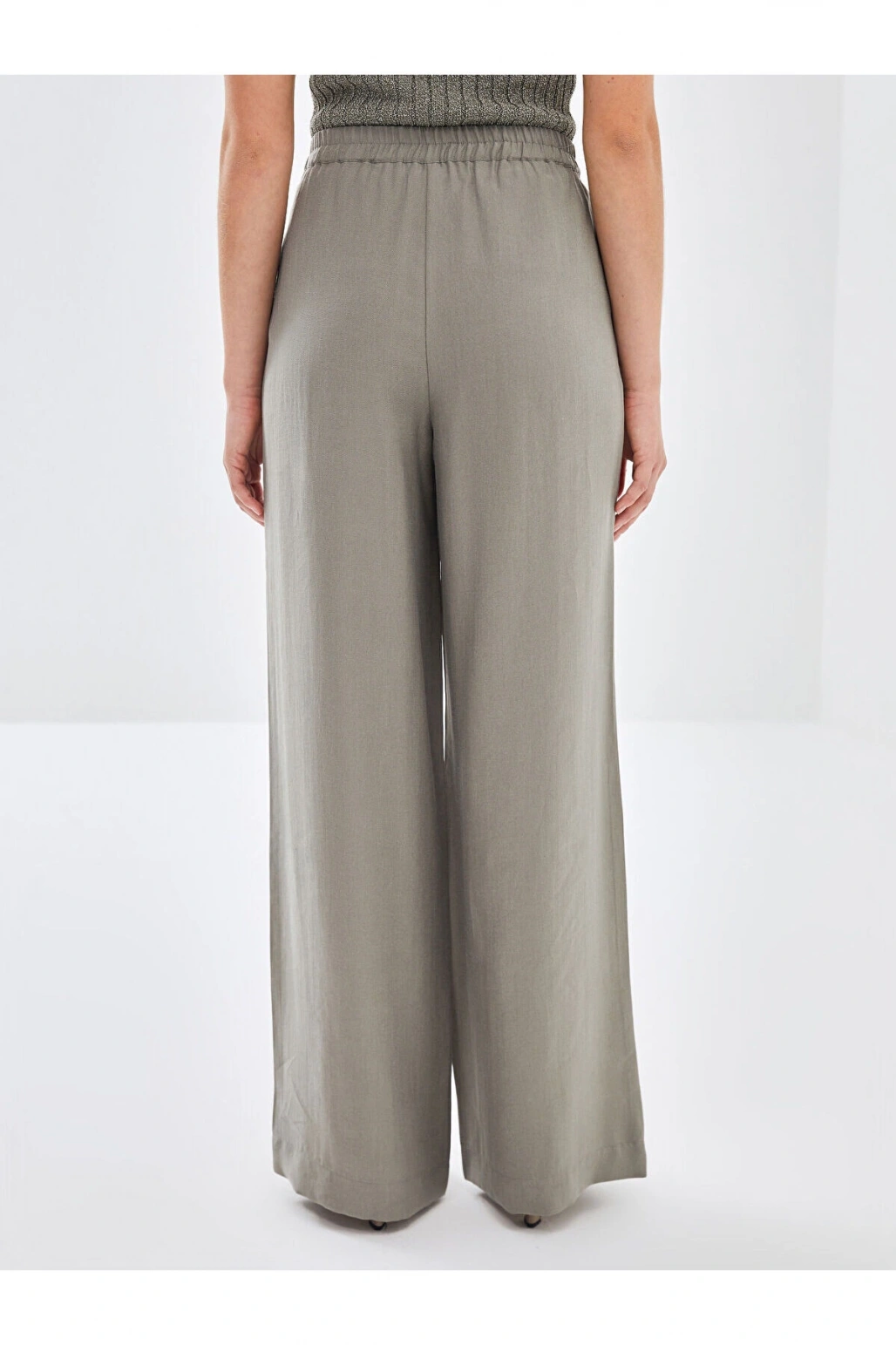 LCW Vision Haki Beli Lastikli Loose Fit Kadın Pantolon W4JP34Z8