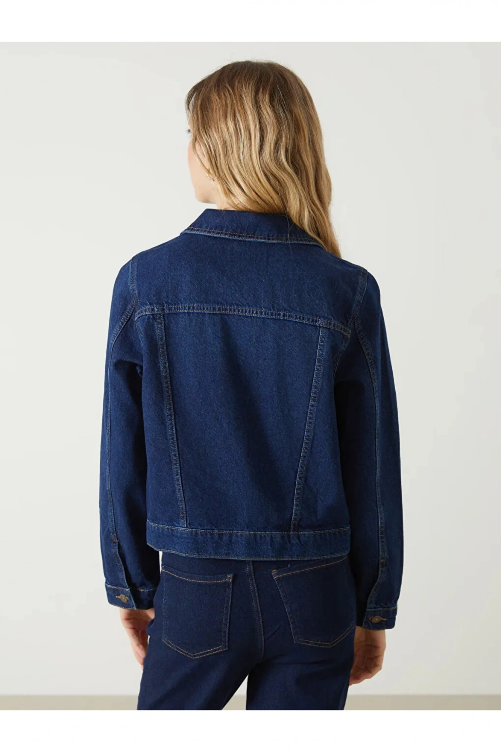 LCW Vision İndigo Gömlek Yaka Kadın Jean Ceket
