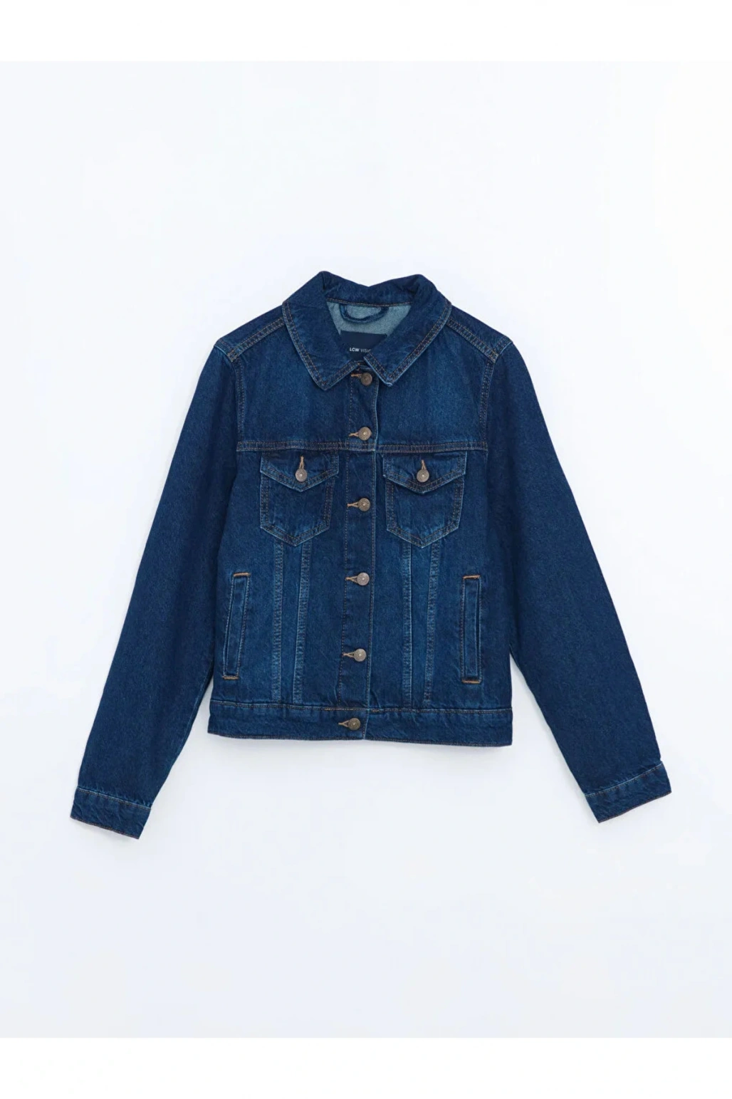 LCW Vision İndigo Gömlek Yaka Kadın Jean Ceket