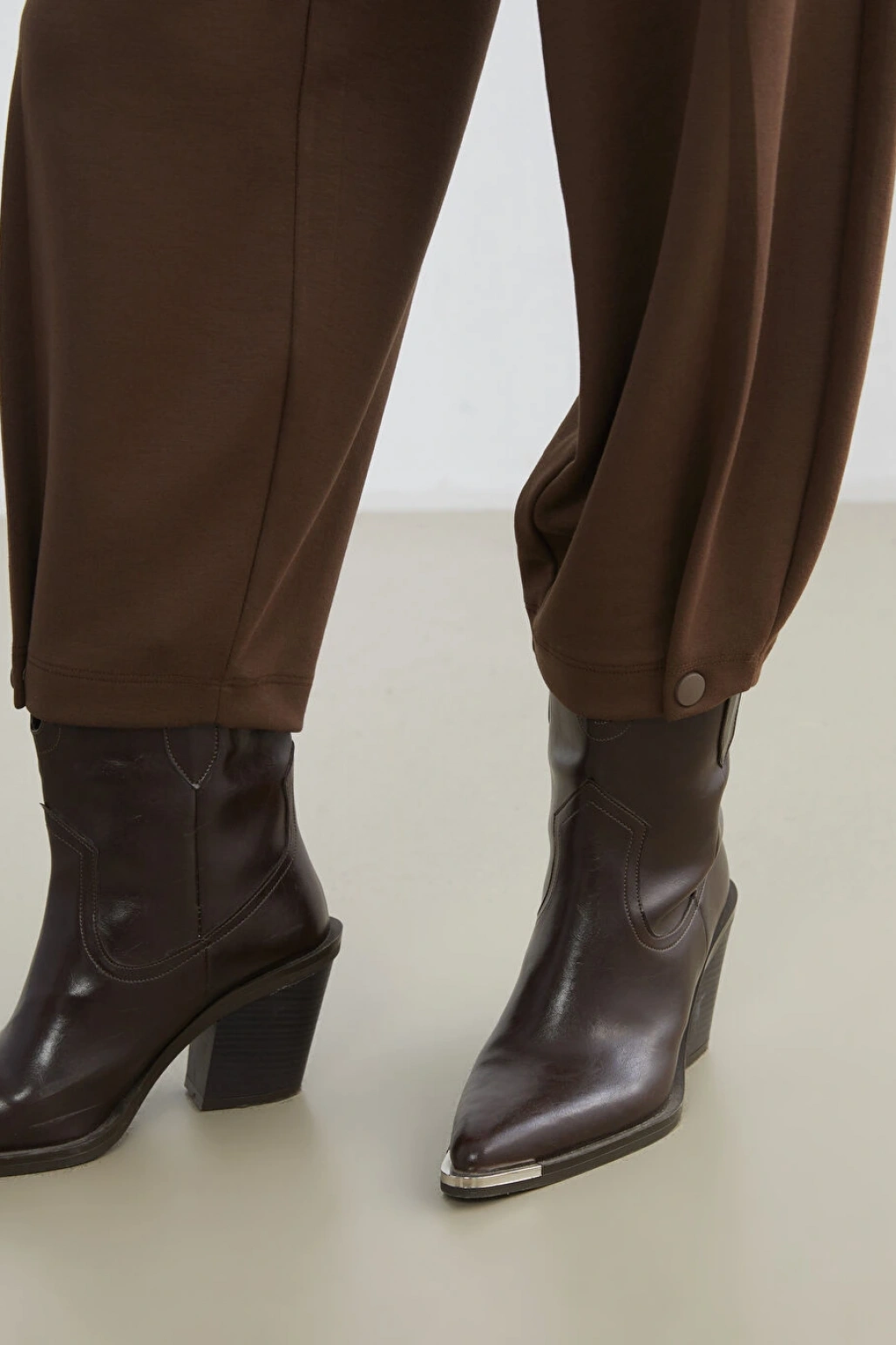 LCW Vision Kahverengi Beli Lastikli Kadın Pantolon