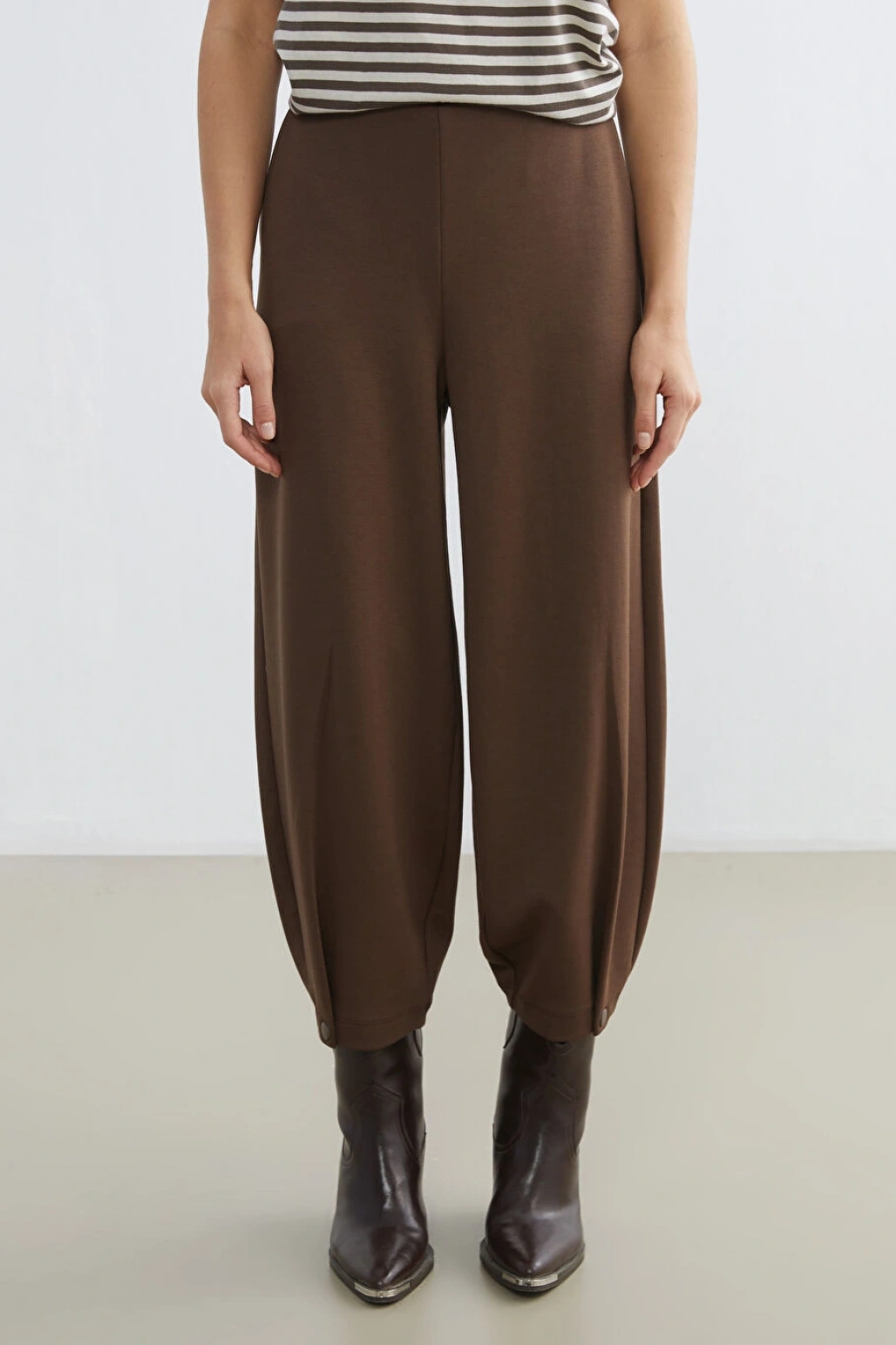 LCW Vision Kahverengi Beli Lastikli Kadın Pantolon