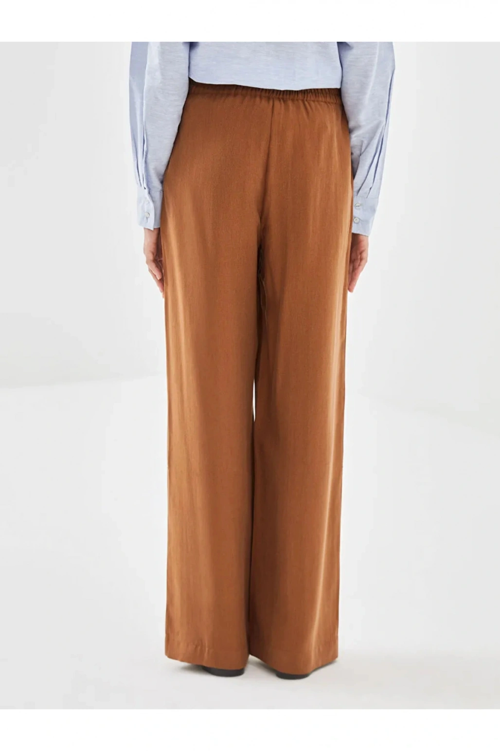 LCW Vision Kahverengi Beli Lastikli Loose Fit Kadın Pantolon