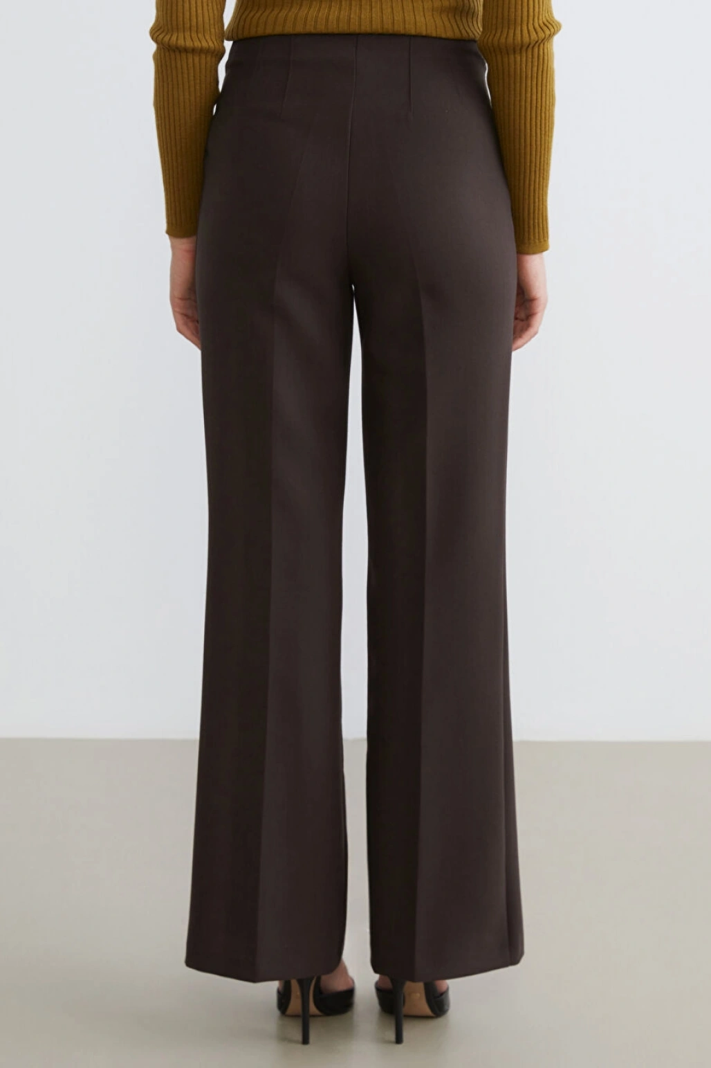 LCW Vision Kahverengi Dar Fit Geniş Paça Kadın Pantolon