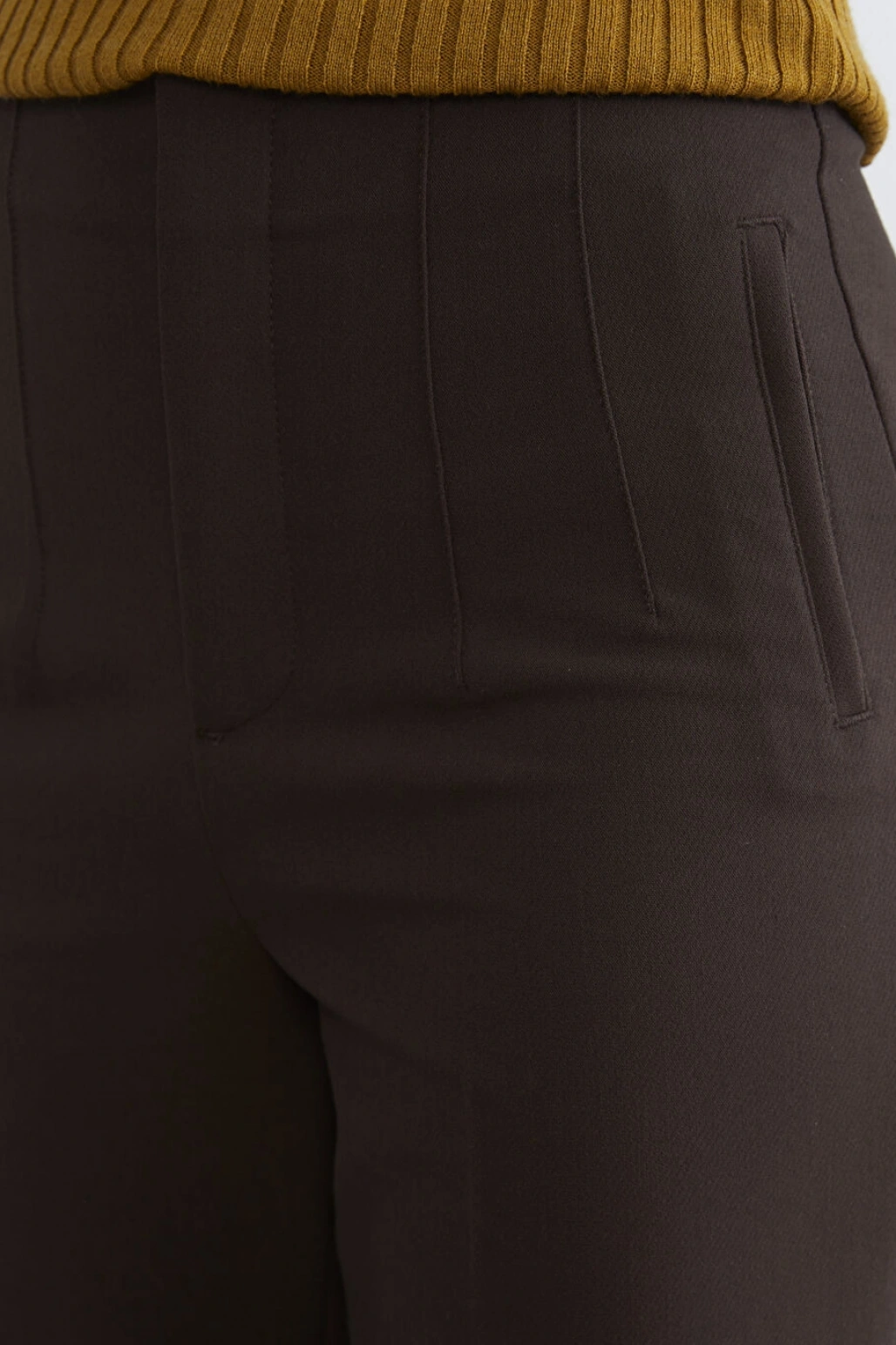 LCW Vision Kahverengi Dar Fit Geniş Paça Kadın Pantolon