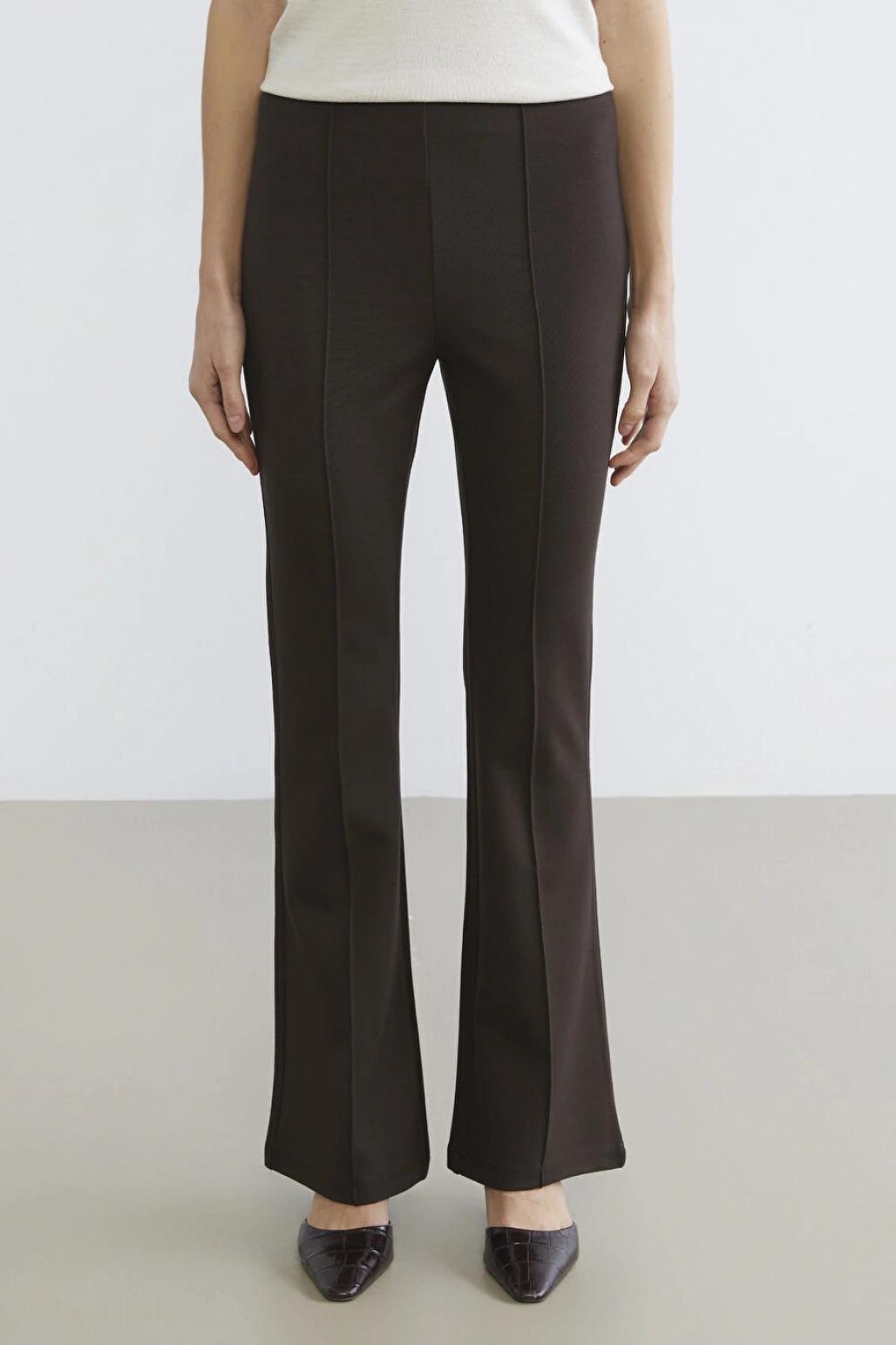 LCW Vision Kahverengi Ekstra Dar Ispanyol Paça Kadın Pantolon