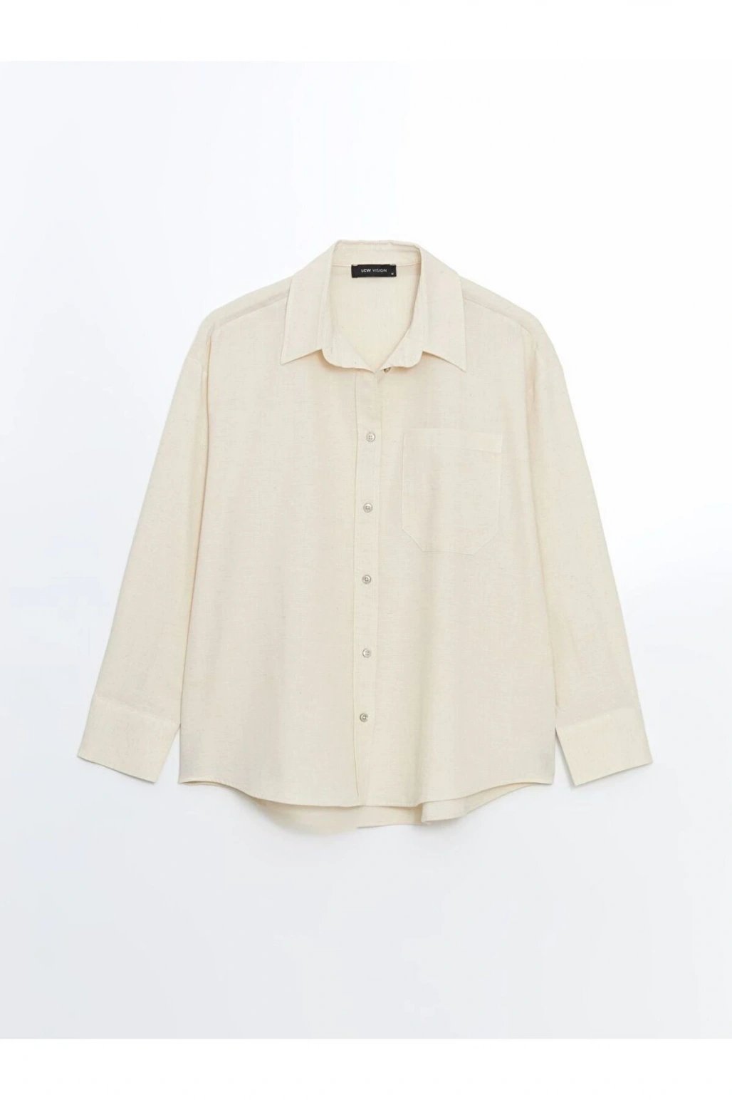 LCW Vision Oversize Keten Karışımlı Kadın Gömlek