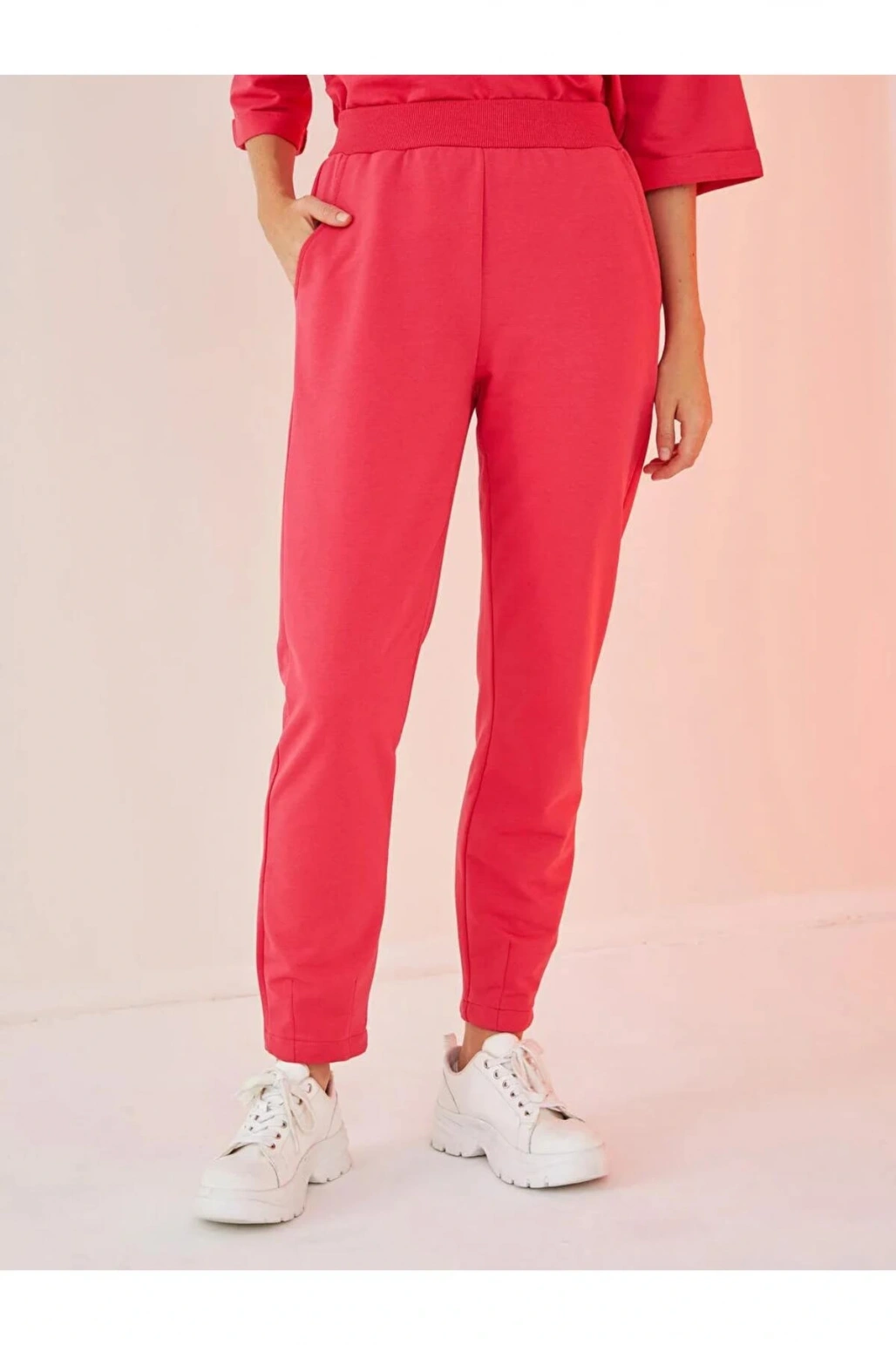 LCW Vision Pembe Beli Lastikli Düz Cep Detaylı Kadın Eşofman Altı