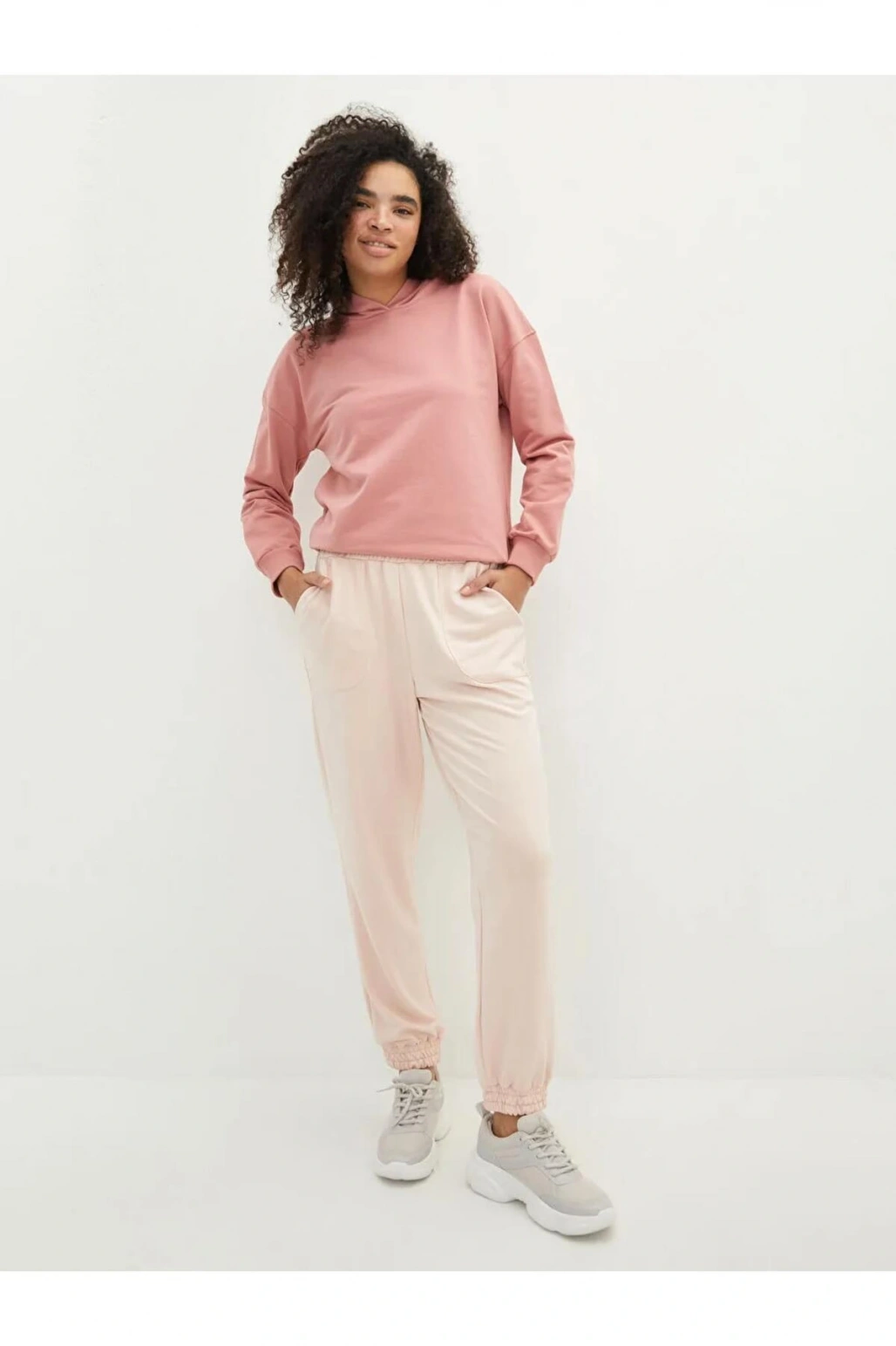 LCW Vision Pembe Beli Lastikli Düz Cep Detaylı Kadın Jogger Eşofman Altı