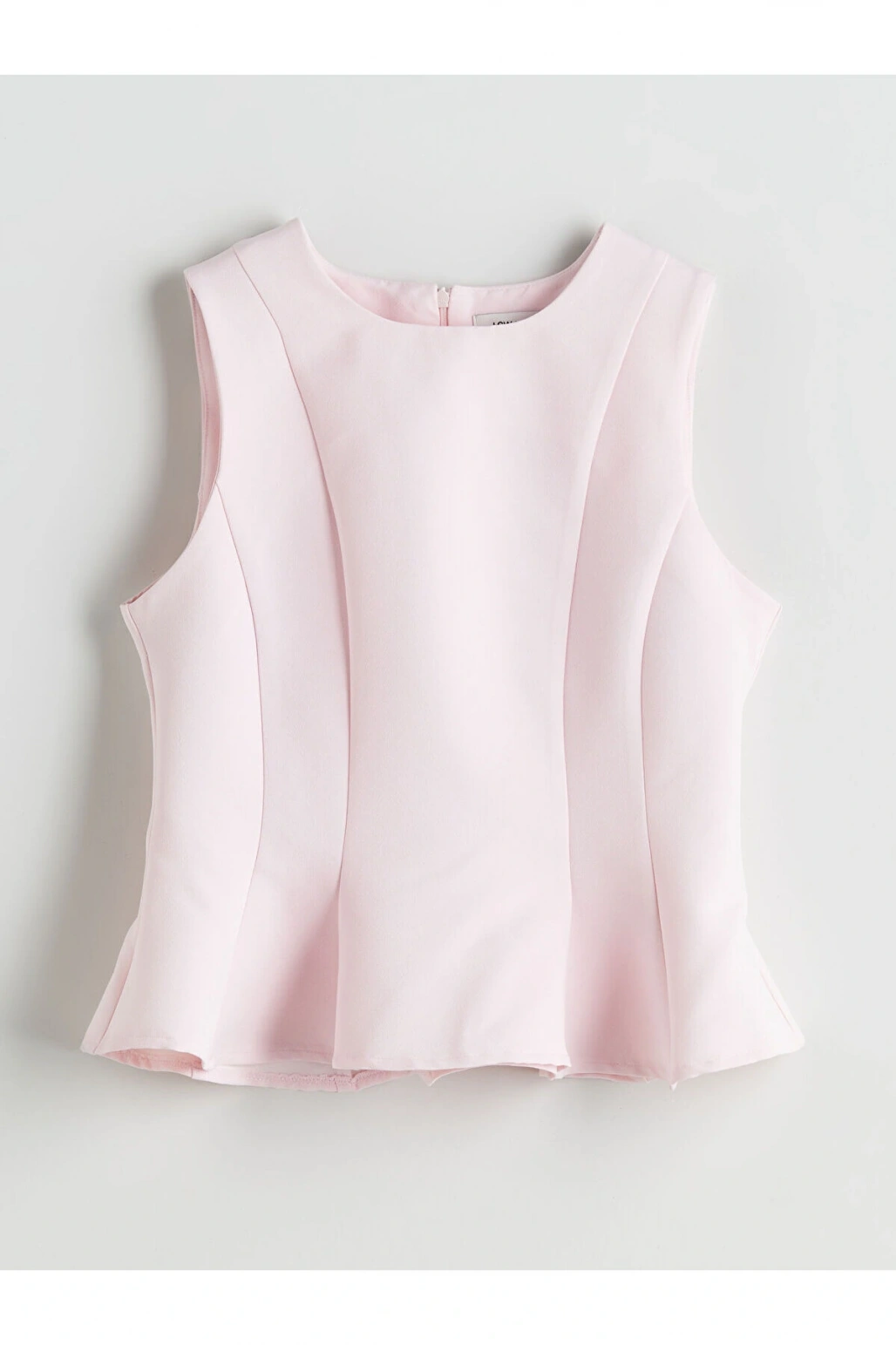 LCW Vision Pembe Bisiklet Yaka Peplum Bluz